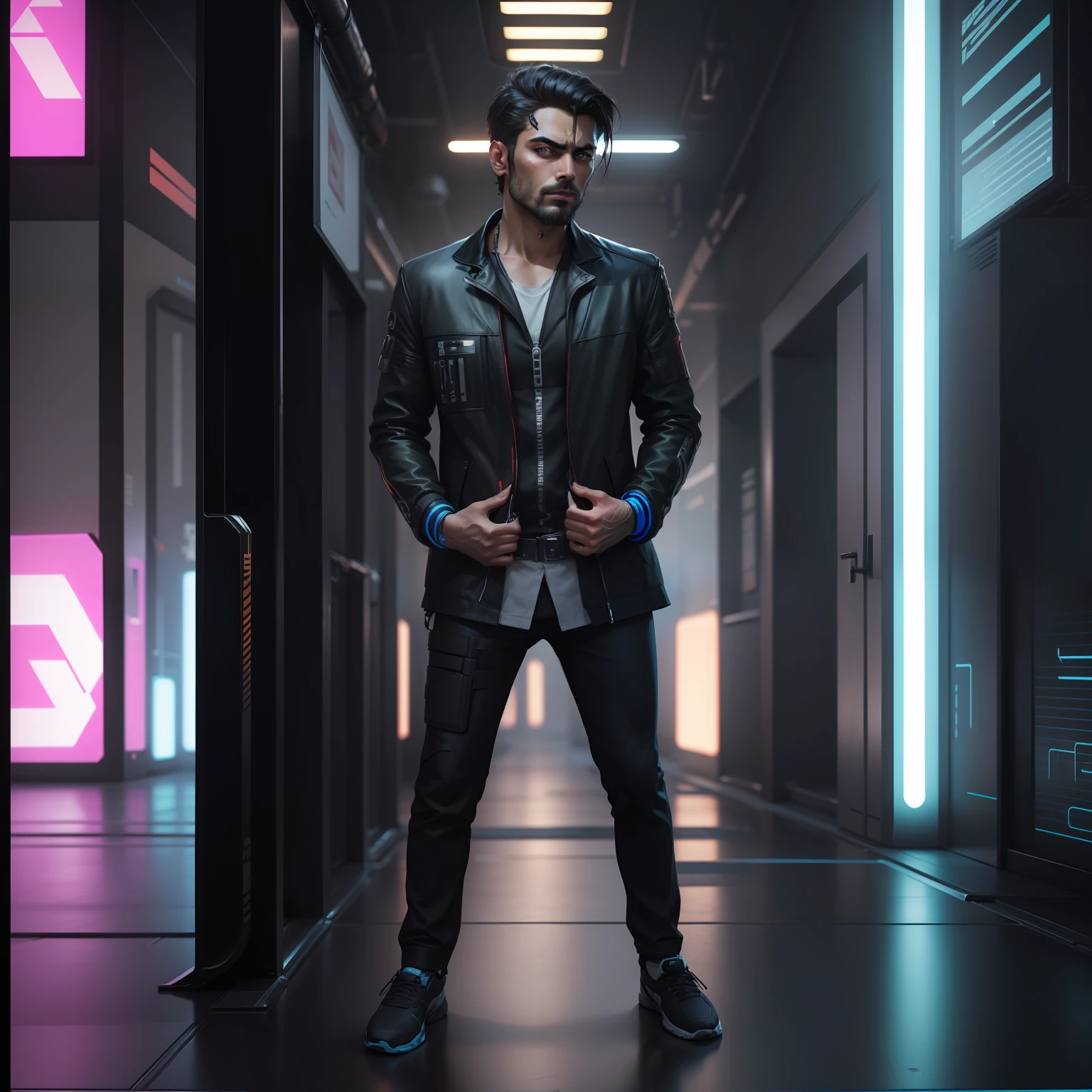 Chenge background,8k, ultra realistic, cyberpunk, handsome ,real face