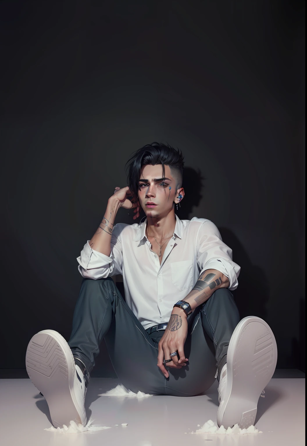 Change background cyberpunk handsome boy, realistic face, 8k, ultra realistic