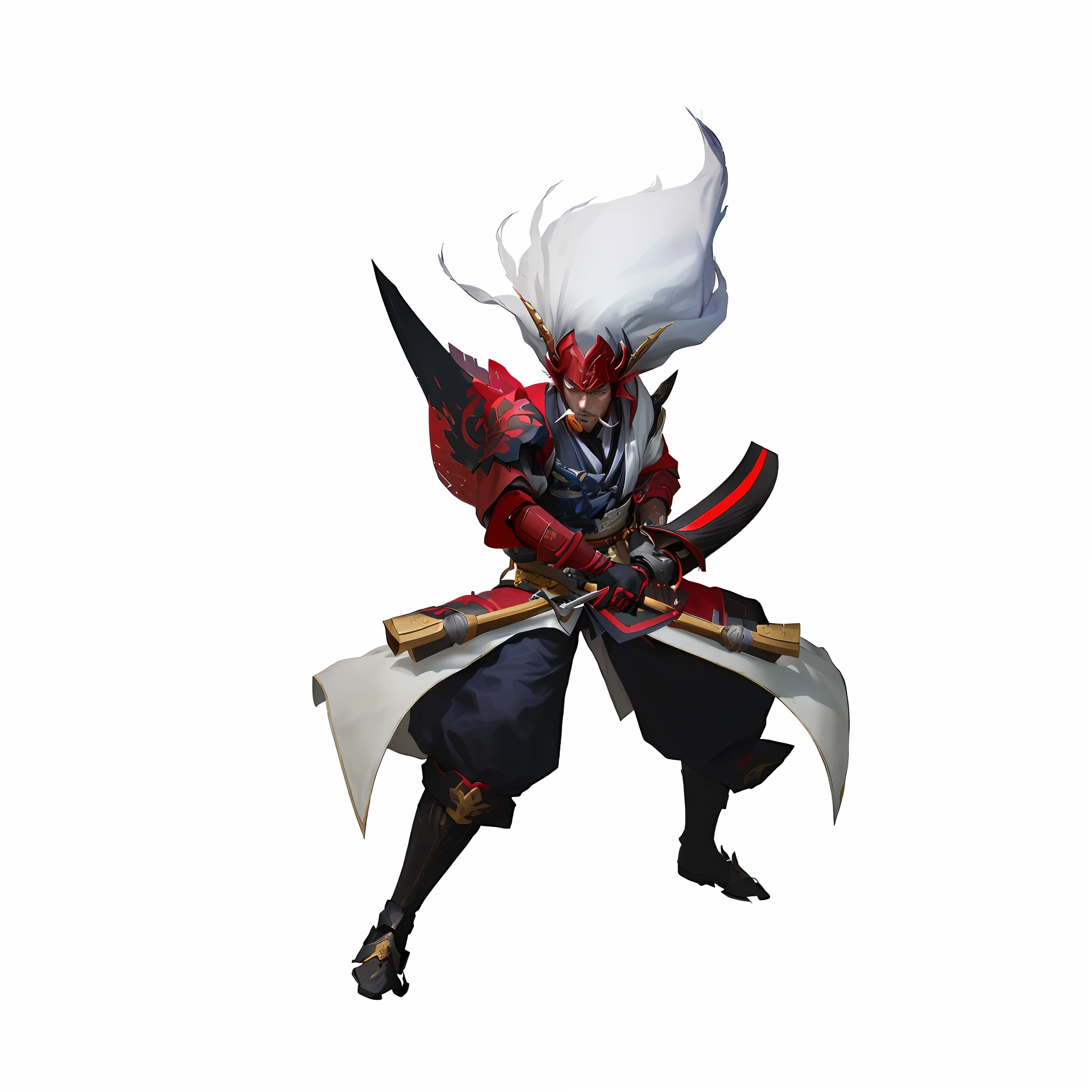Close-up of a man holding a sword and red and white clothes, onmyoji, Onmyoji detailed art, onmyoji portrait, Katana Zero video game character, yasuke 5 0 0 px models, Demon Samurai, Genshin impact's character, zhongli from genshin impact, demon samurai warrior, Keqing from Genshin Impact