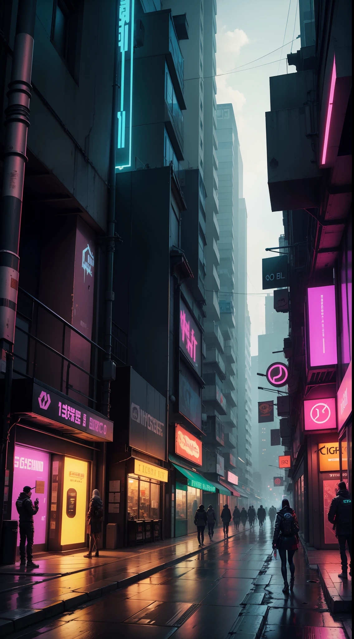 cyberpunk city street
