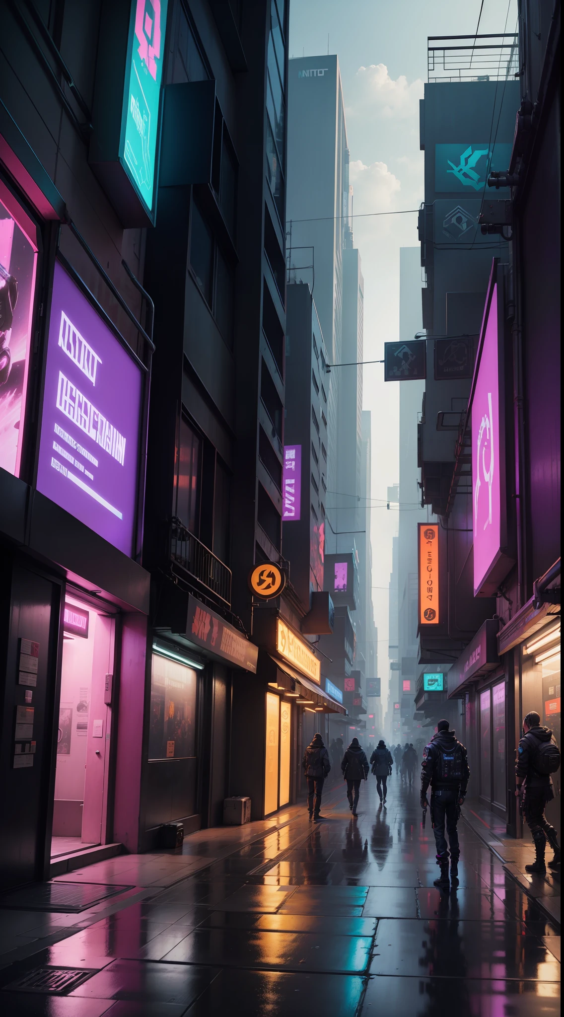 cyberpunk city street