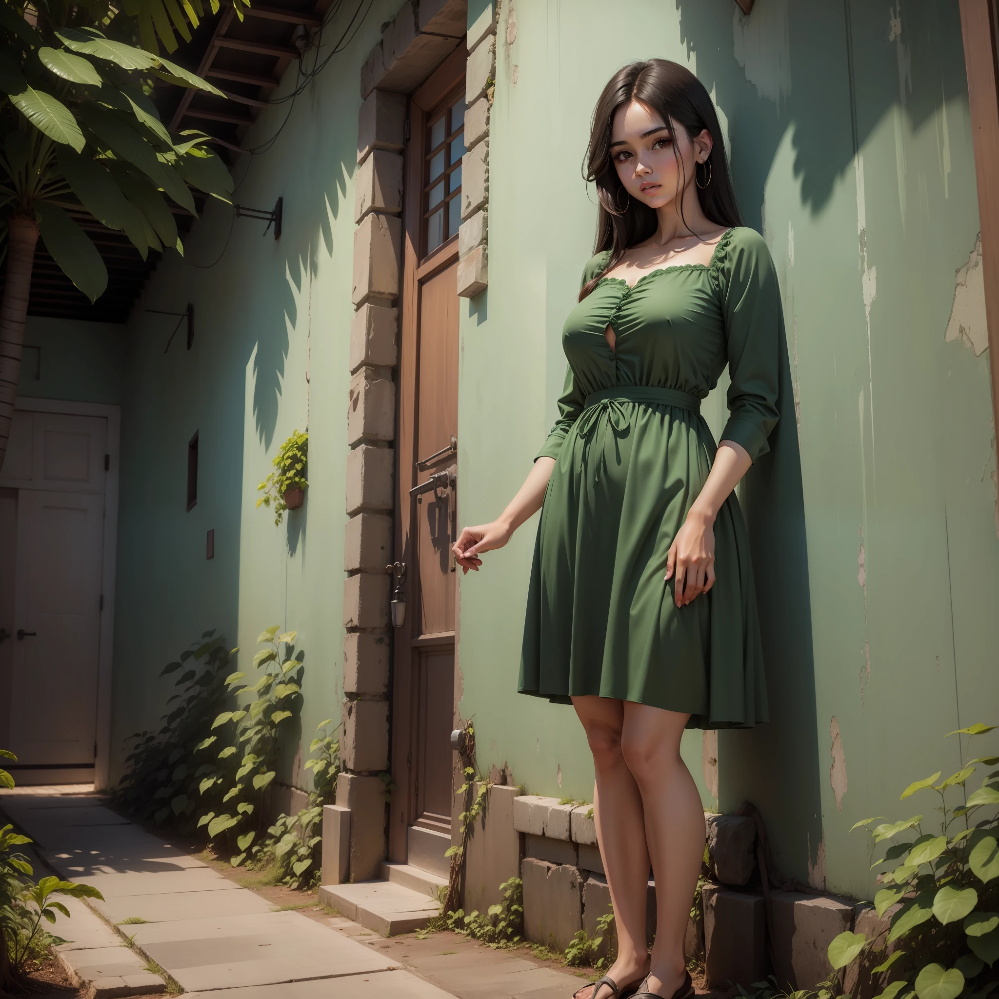 vestido verde justo com casaquinho curto