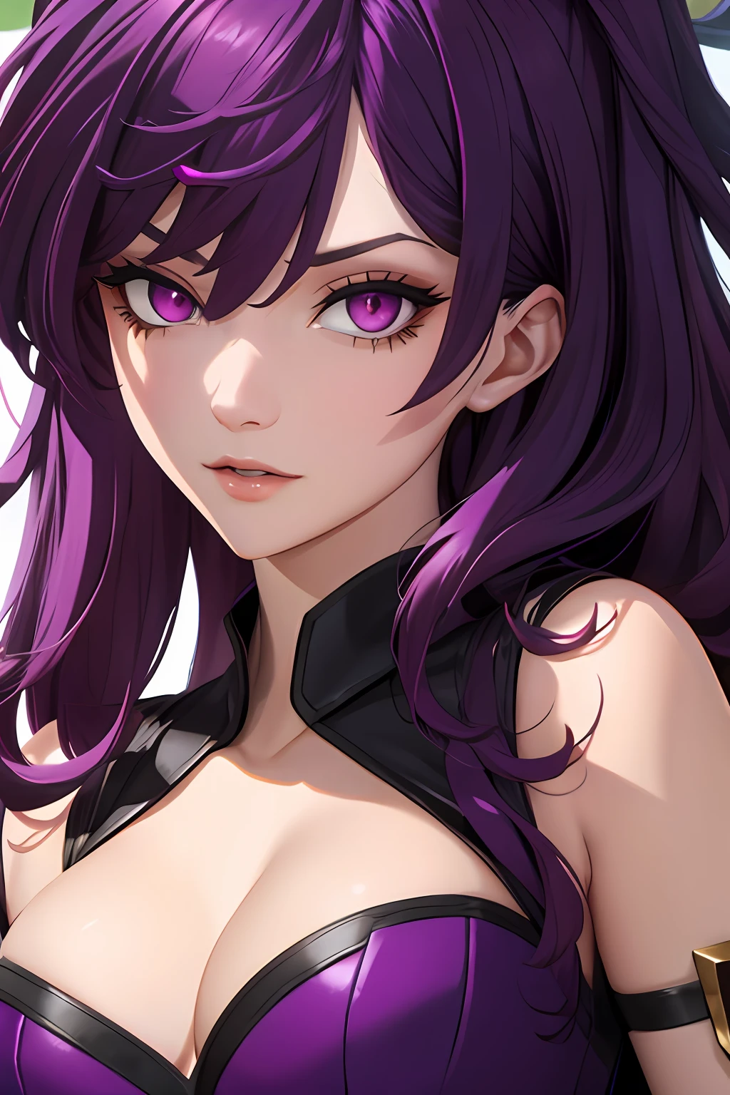 Morgana de League of legends, Close-up, purple,