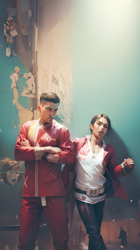 Change background two friends like fighters 10k quality