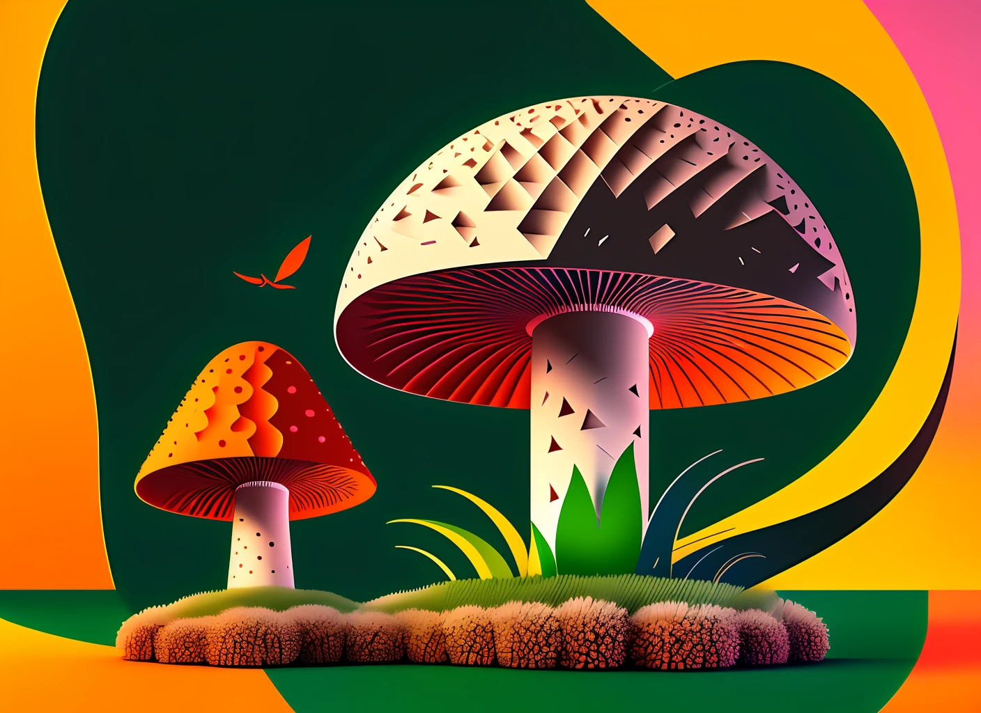 "Logo design, stylish, based on the concept 'The difference between a mushroom and a  is paper-thin.' This edgy, humorous concept should be designed in a tasteful and sophisticated manner, perhaps using clever imagery or suggestive shapes without being . It should be made in a modern, minimalist style, with a balance of bold and subtle elements. The size of the logo should be versatile for different formats, with a high resolution of 300 DPI for clarity. Lighting isn't crucial for this design, but the color palette should be well-chosen to support the overall concept and aesthetic." --auto --s2