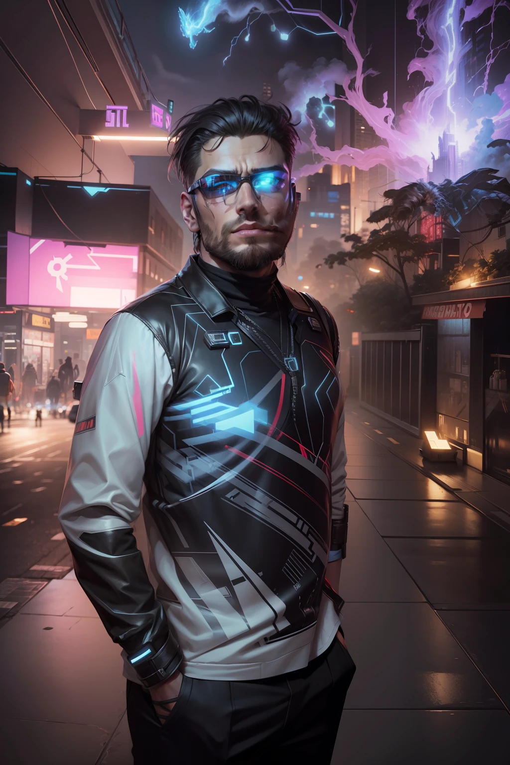 Change background cyberpunk handsome boy realistic face, 8k Ultra realistic