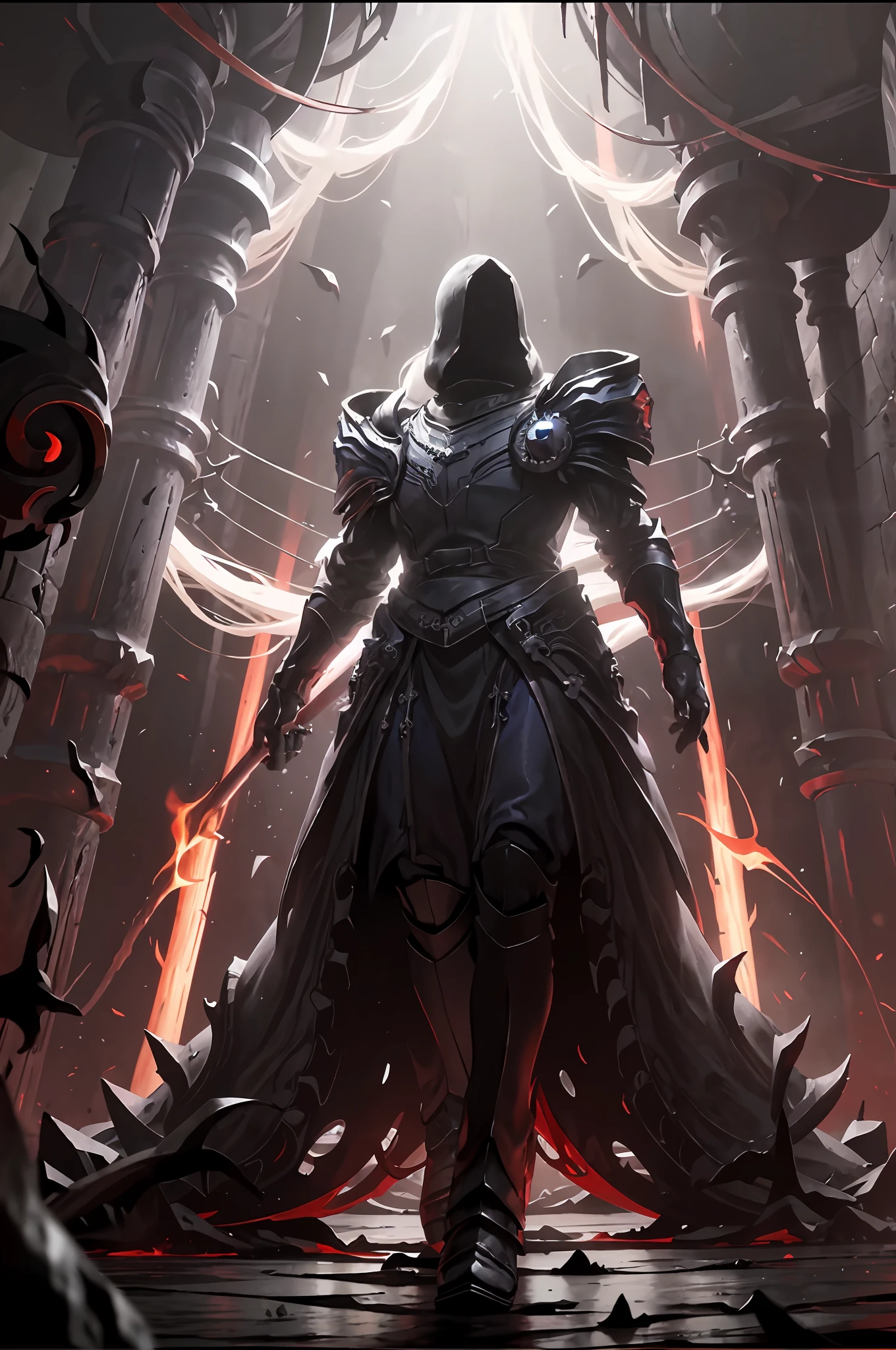 Dark、seele、Ghastly、agony、Life and death、Brighter、The demons、Trial、Redemption、illusion、火焰、Ice and snow、Splendor、mistic，Blue Thunderbolt，Red magma，Burnt red feet，tmasterpiece，depth of fields，light and shadow effect，Strong contrast