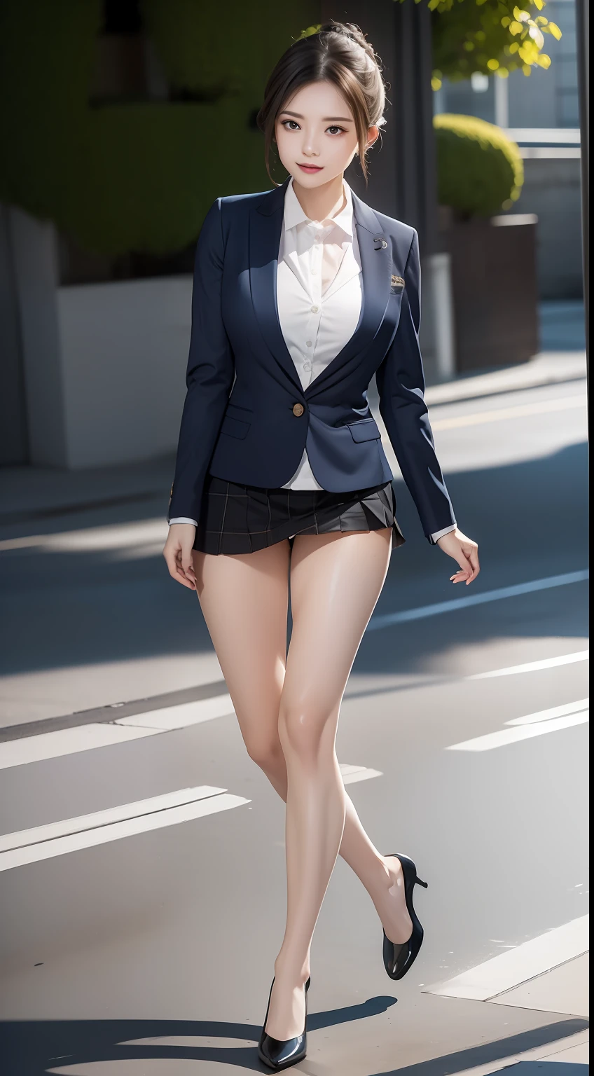 (Masterpiece:1.2), (Best quality), (Full body like:1.3) ,(Ultra detailed), (8K, Intricate), (Lens 135mm,F1.8), (Photorealistic)(Black background:1.3), Portrait photography,(dynamicposes),Side lighting,Edges are lit,Best shadow,Area light source,Perfect anatomy,Perfect face shape,Perfect for women,First-class female body,Refines skin texture,Fine cloth pattern,Meticulous beauty,Delicate and delicate skin,highlydetailed skin,paleskin,Delicate hair,glistning skin,top Quority, realisticlying, 8K, k hd, 1 rapariga, Female pervert, (Full body like:1.3), schools,痴女, blazer jacket, 校服,Visible nipple, with no underpants, The skirt is boldly pulled up, (legs are open), bend the knees and open the legs, The hairstyle is slightly shorter, Open your legs by grasping your knees with your hands, Buttoned shirt flutters