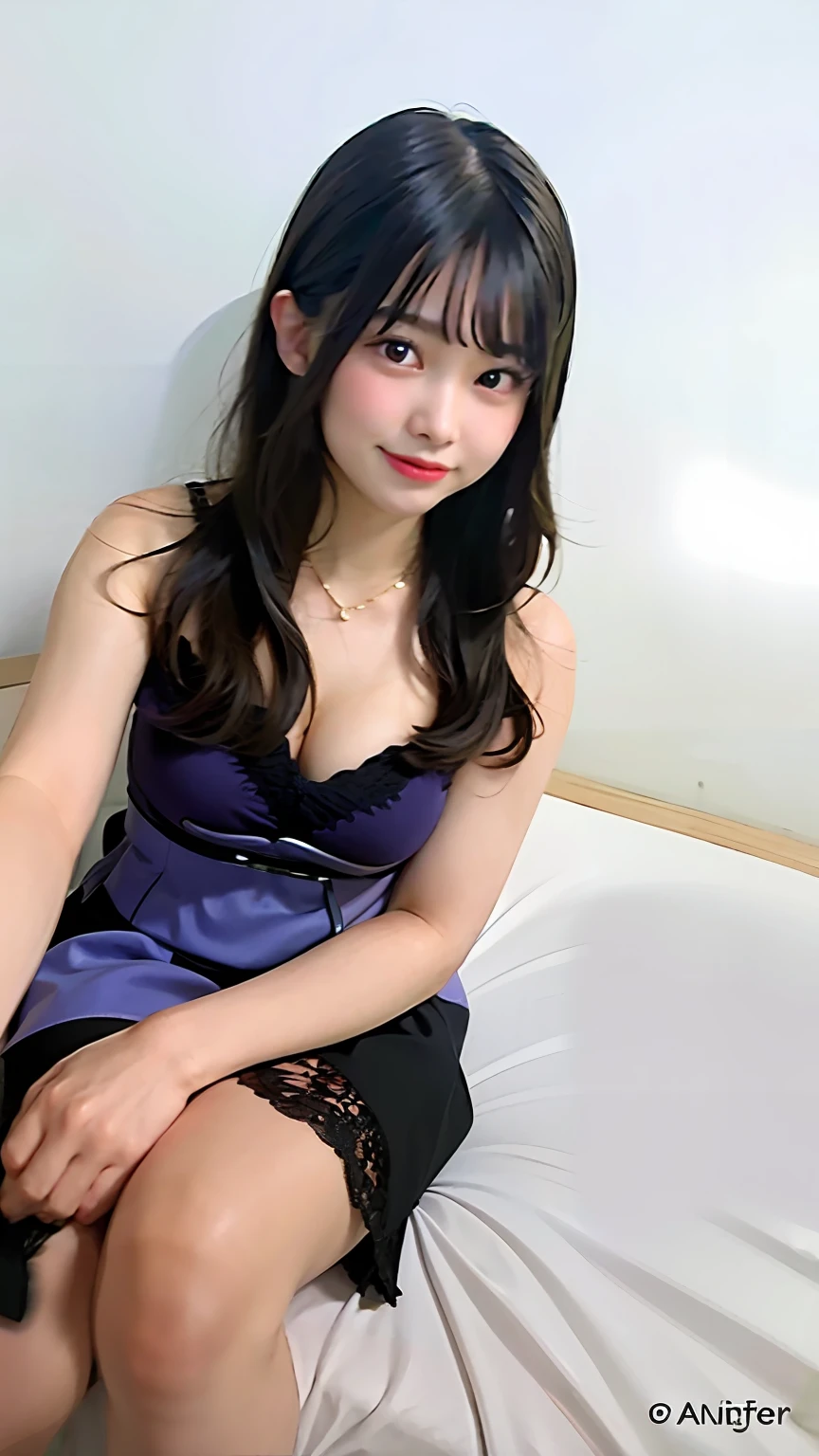 arafed woman in a Purple dress sitting on a bed, 18 years old, 2 , dang my linh, 2 7 years oldold, 2 8 years old, lovely woars old, 2 9 years old, 1 6 yhoto of slim gigine, 2 4 yearsig breasts are really big and the big breasts arzzling