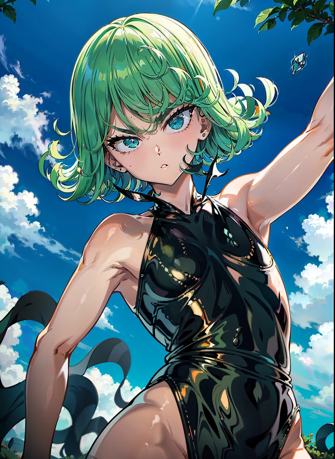 Rosto estilo anime。 Cachos SGreen: 1.5, pernas finas, pernas lisas sem as menores dobras。 Slim black latex neckline dress, tiny waist, cintura fina: 1.7, ultra realista 8k cg, obra-prima, ((fundo ultra detalhado, delicate pattern, detalhe intrincado)), (altamente detalhado, detalhes finos), melhor qualidade, (fotorrealista: 1.7), corpo gorduroso, There is a body where lubricating oil flows down, Verism, Verism。 (NSFW:1.3), o corpo perfeito. (olhos sexy) (olhos sedutores) (clothes wet with water) (Completely Clear Plastic Top) (suspender stockings, suspender stockings, meias de alto brilho) coxas carnudas apertadas por meias suspensas de alto brilho, seios enormes e macios. Gaze transparente mais externa no corpo, mulher bonita, surreal, 1 , ((de frente para a plateia, hand caressing her chest)), (seios macios enormes, corpo encantador: 1.8), abdominais: 1.6, cabelo verde: 1.9, (chuva molhada, chuva molhada, corpo molhado: 1.9), pintura, obra-prima, melhor qualidade, ultra-detalhado, absurdo, retrato bonito, solo, brincos, joias, sbikini, sorriso, roupa de cinto sexy, regata, heaven, dia, roupa de banho, ao ar livre, luvas, colar, see-through bikini, sexy, volumeric lighting, melhor qualidade, obra-prima, detalhes intrincados, textura de pele realista, pixiv, ultra-detalhado, trend artstation, pele oleosa, pele rosa molhada cintura fina: 1.6, seios grandes, virados para cima, roupas transparentes, seios enormes, personagens de anime, anatomicamente correto, pele texturizada。 (nsfw:1.3)seios enormes, The picture is colorful, The brushstrokes of figure painting are multi-layered and rich,nu.