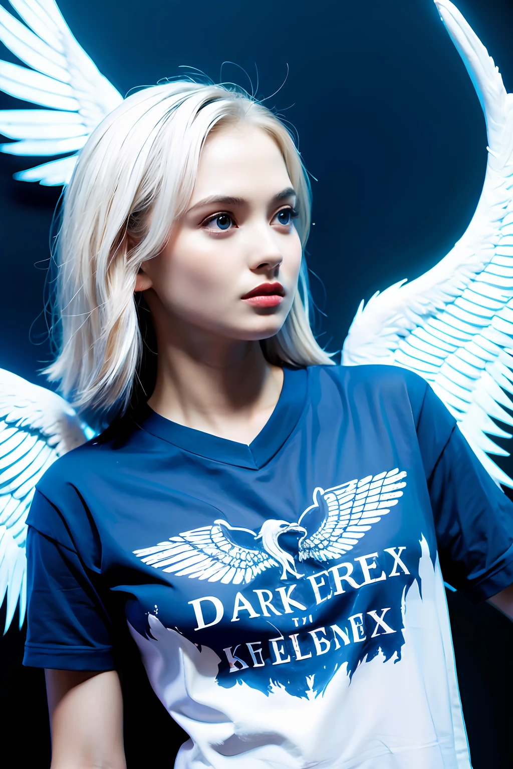 Dark blue college shirt, detalhes, slogan a white phoenix, Muitos detalhes , hd, muito bonita