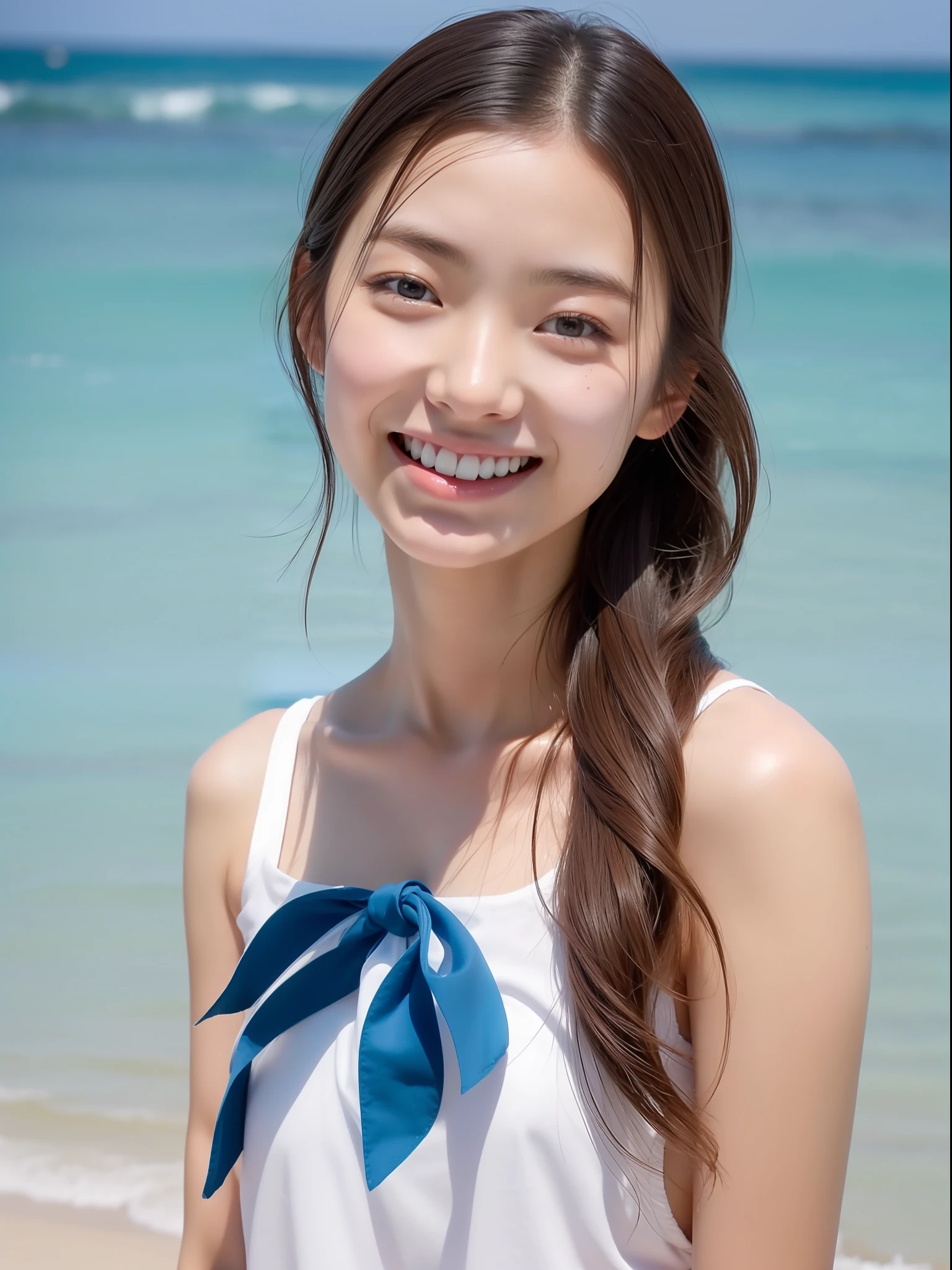hi-school girl, a beauty girl, All , skinny, the beach、18year old、夏天、A smile