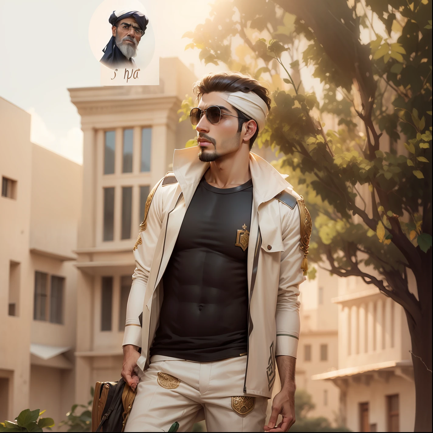 Change background iran man realistic face handsome boy