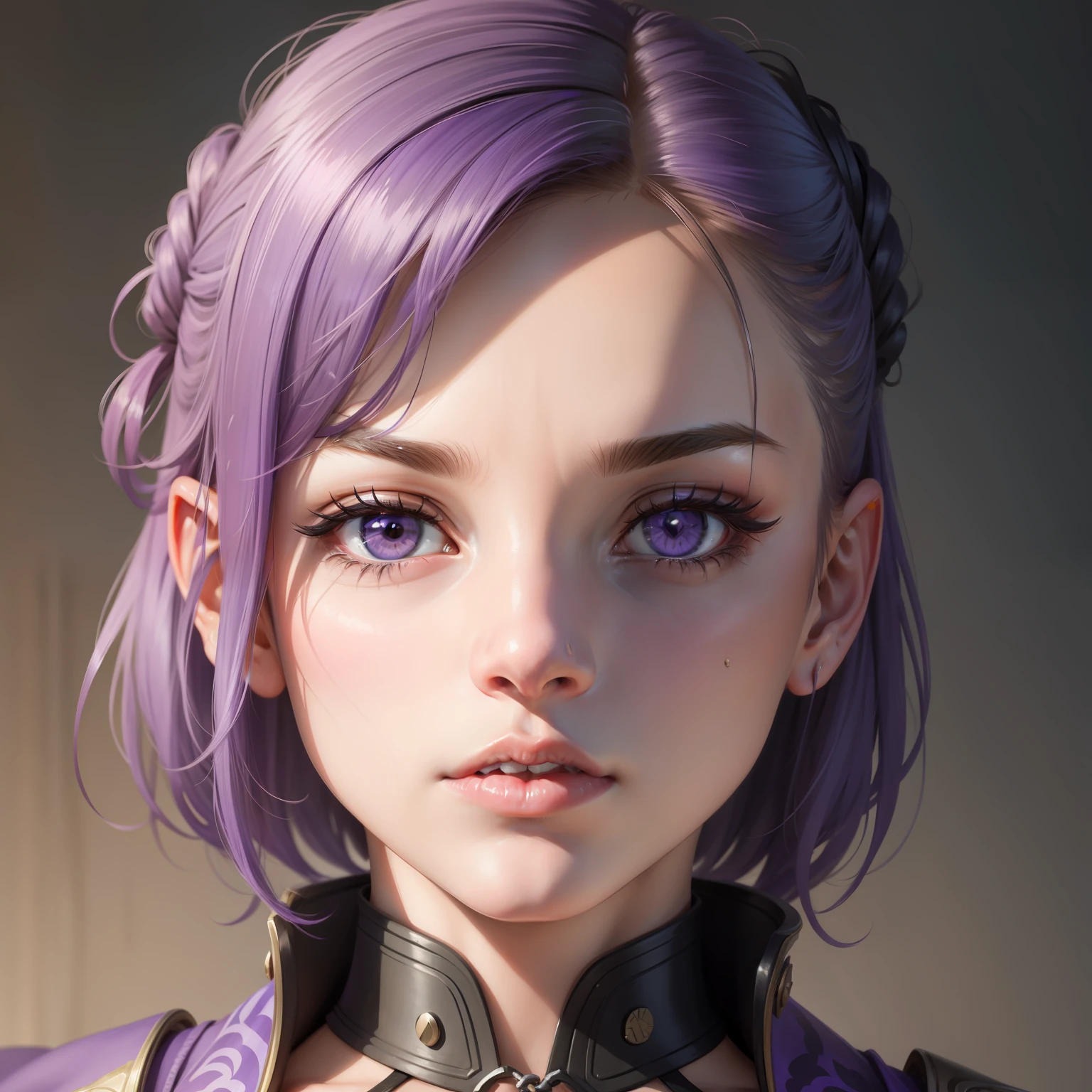 Violet turned her face sideways