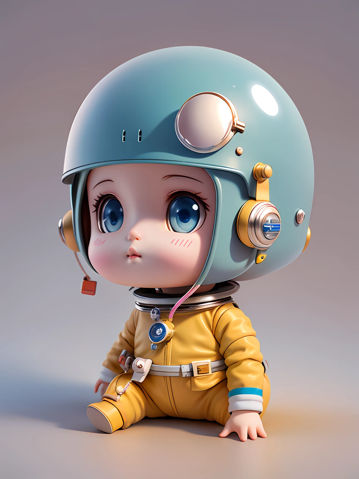 There is a little doll with helmet and helmet, cute 3d rendering, little astronaut looking up, portrait anime space cadet boy, cute 3d anime boy rendering, cute detailed digital art, male explorer mini cute boy, 3d rendering stylized, 3d rendered character art 8k, cute digital painting, anime style 3d, super detailed rendering