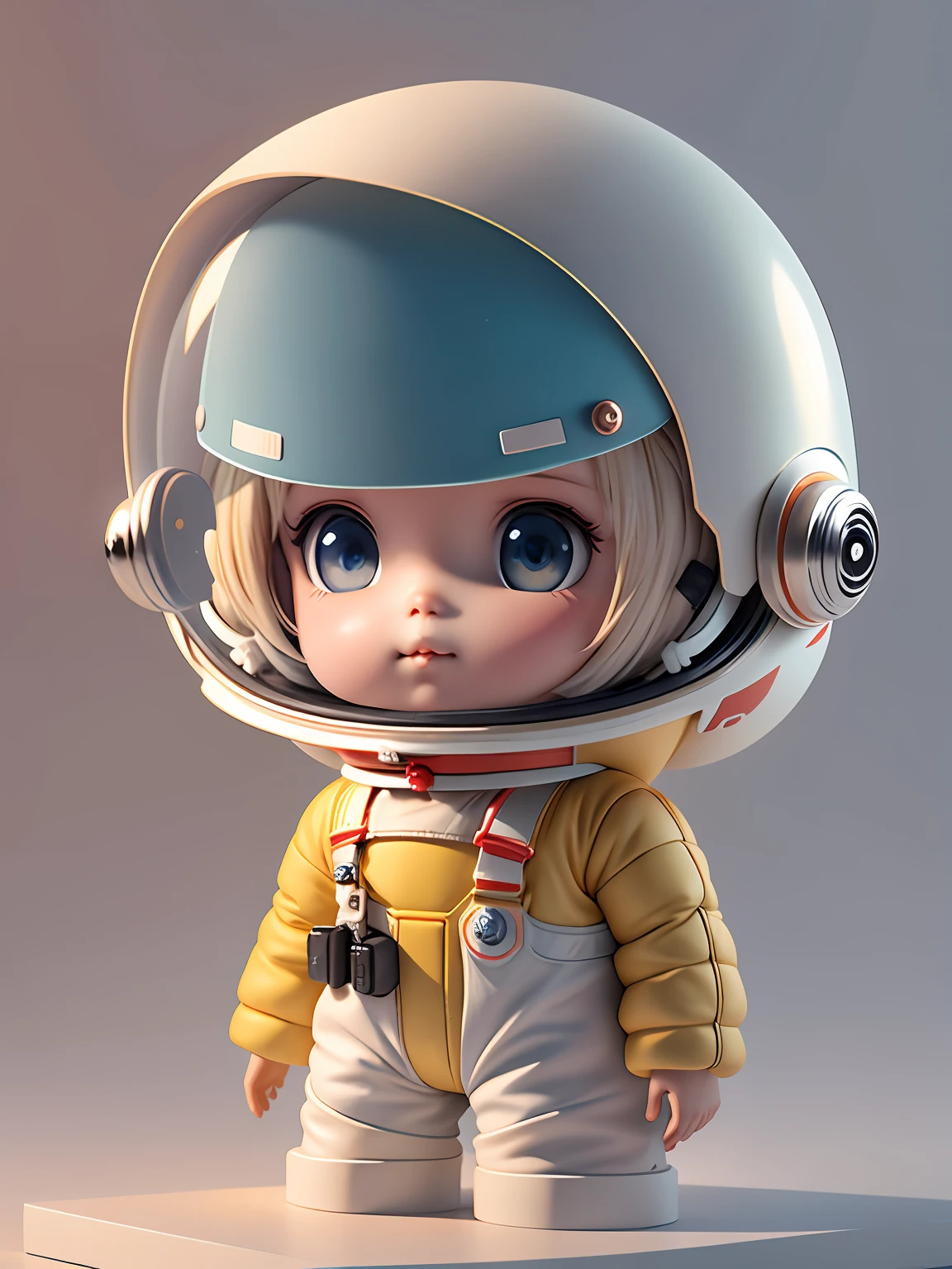 There is a little doll with helmet and helmet, cute 3d rendering, little astronaut looking up, portrait anime space cadet boy, cute 3d anime boy rendering, cute detailed digital art, male explorer mini cute boy, 3d rendering stylized, 3d rendered character art 8k, cute digital painting, anime style 3d, super detailed rendering