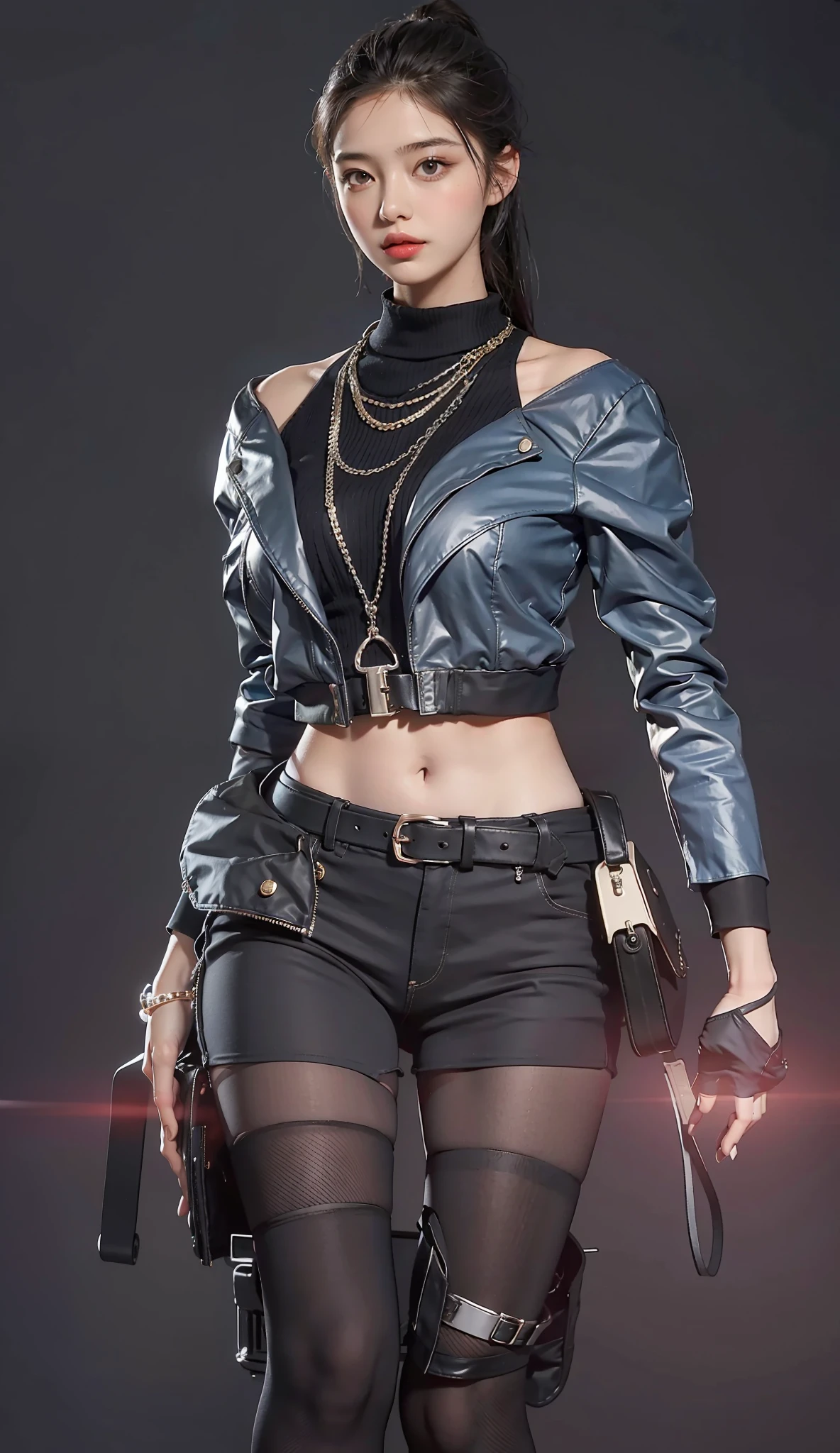 best qualtiy, Full body like,Refined face,pretty face,25 years old woman,slimfigure,Smaller bust,office lady uniform,Office wear,black lence stockings,(Castle background:1.3)