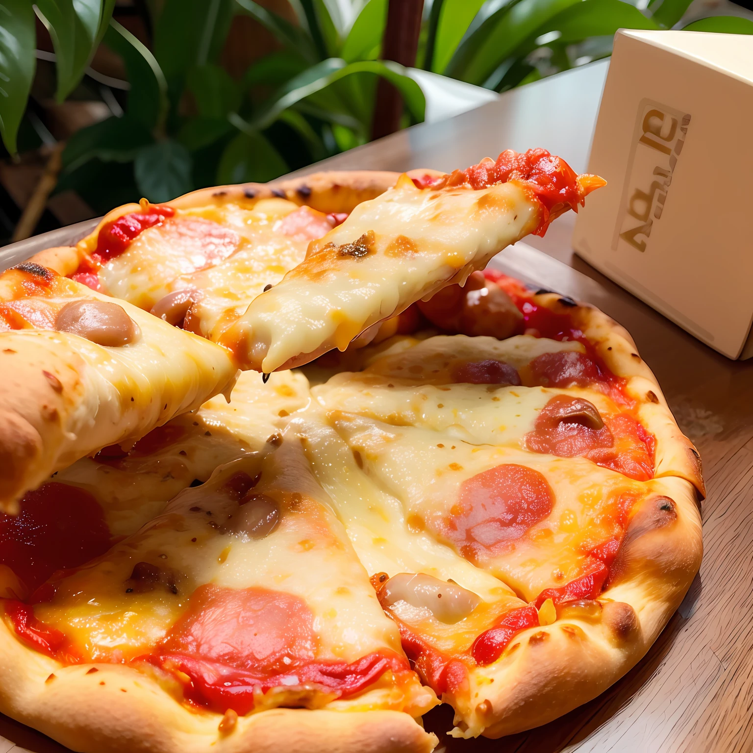 melhor qualidade, ultra alta res, (fotorrealista: 1.4), ultra-detalhado, incrivelmente detalhado, pizza com muito queijo, com fundo branco