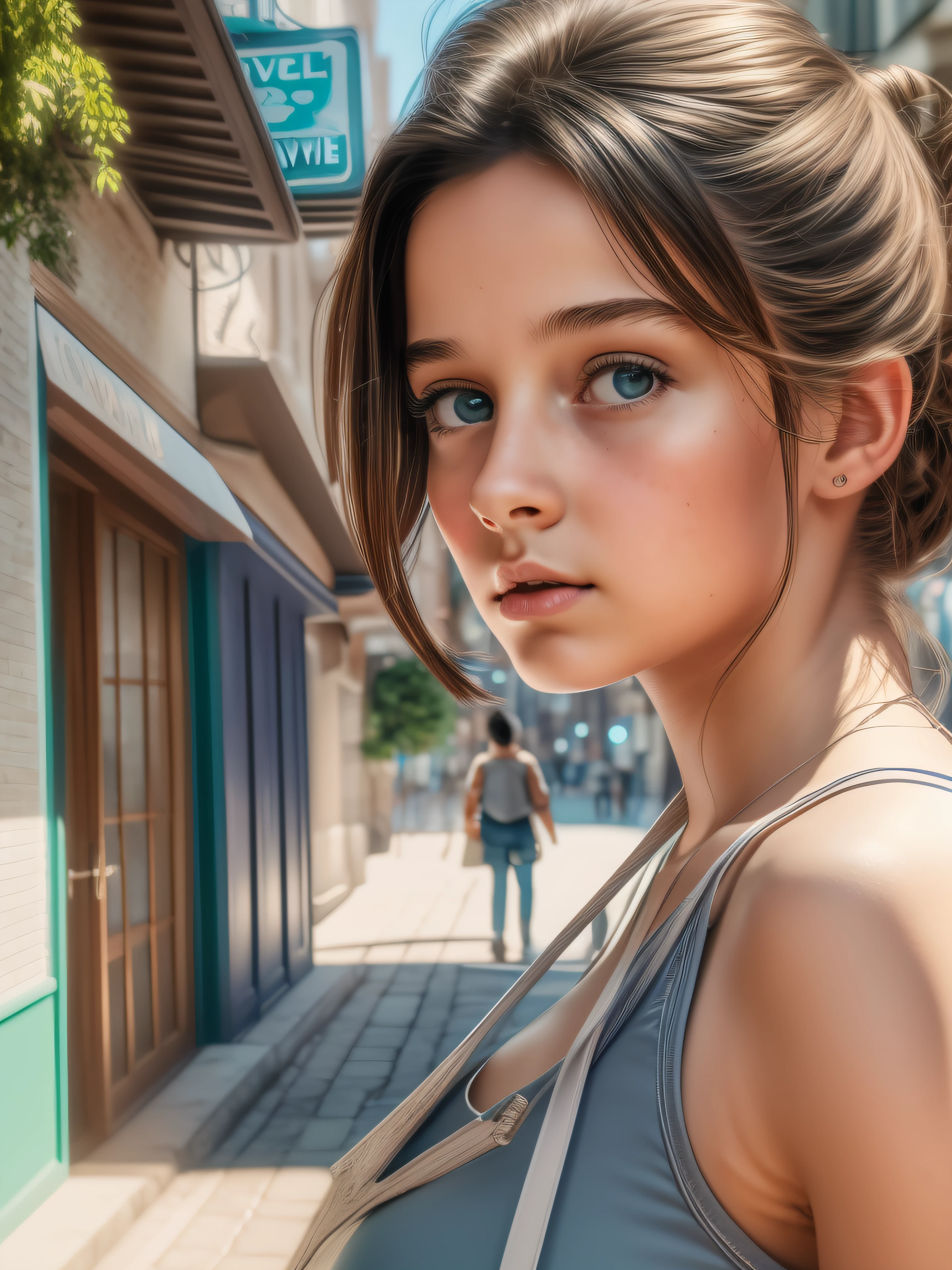 (cinematic angle: 1.2), streetview,(1 girl),(best quality, detailed details, masterpiece, official art, movie lighting effects, 4K)
