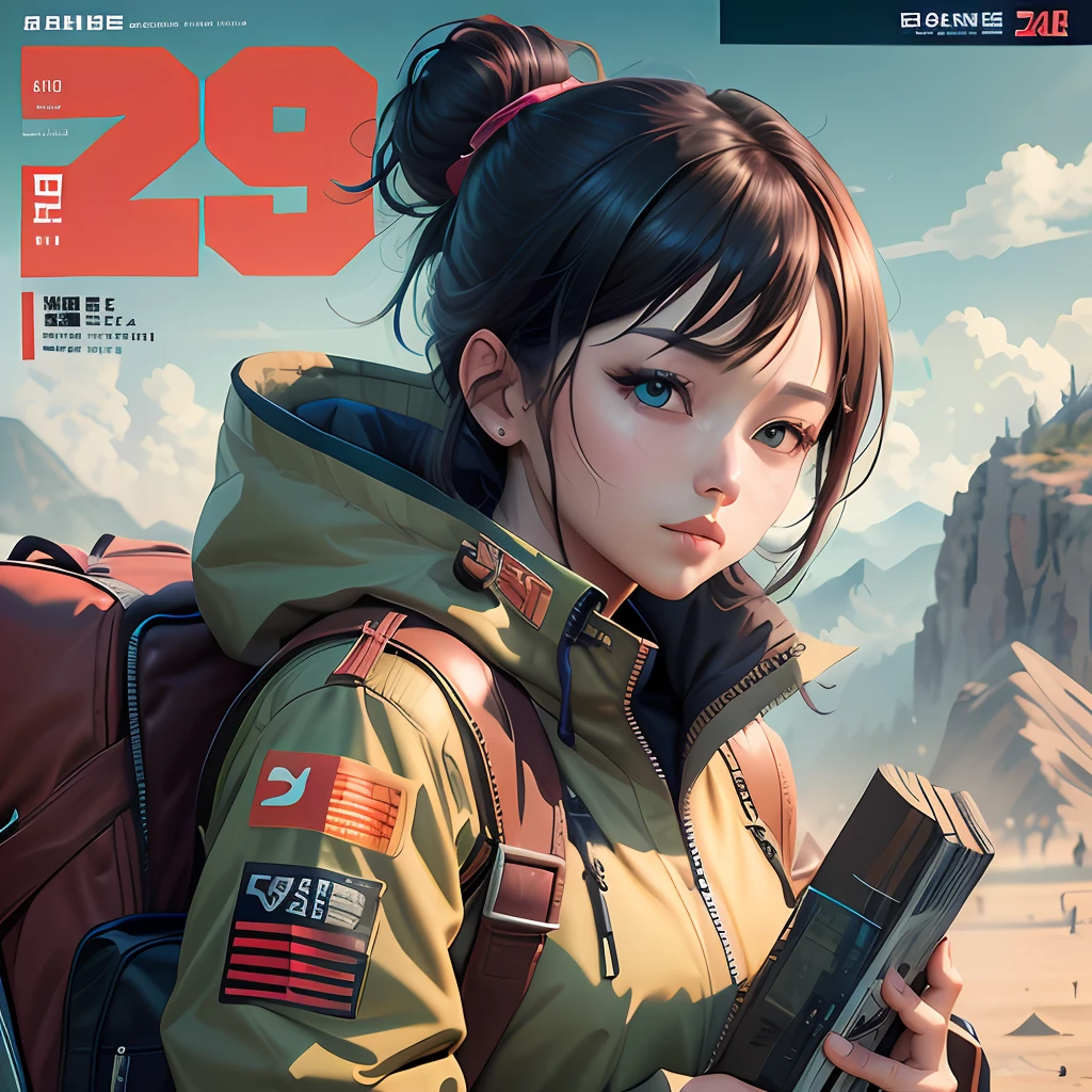 Korean magazine cover,Game magazine cover,style of anime,Full of details,8K,Non-human
