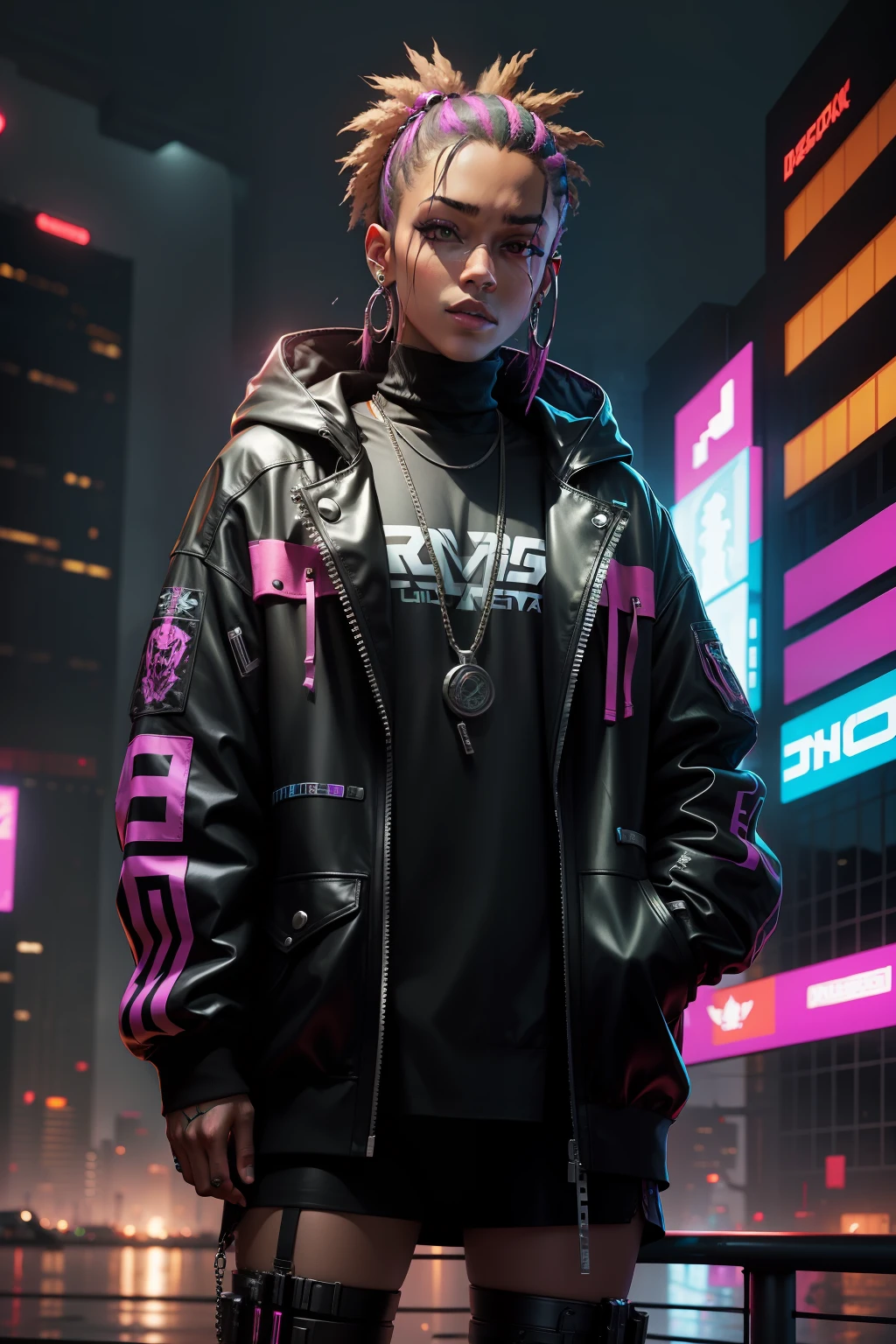 Cyberpunk hip hop character