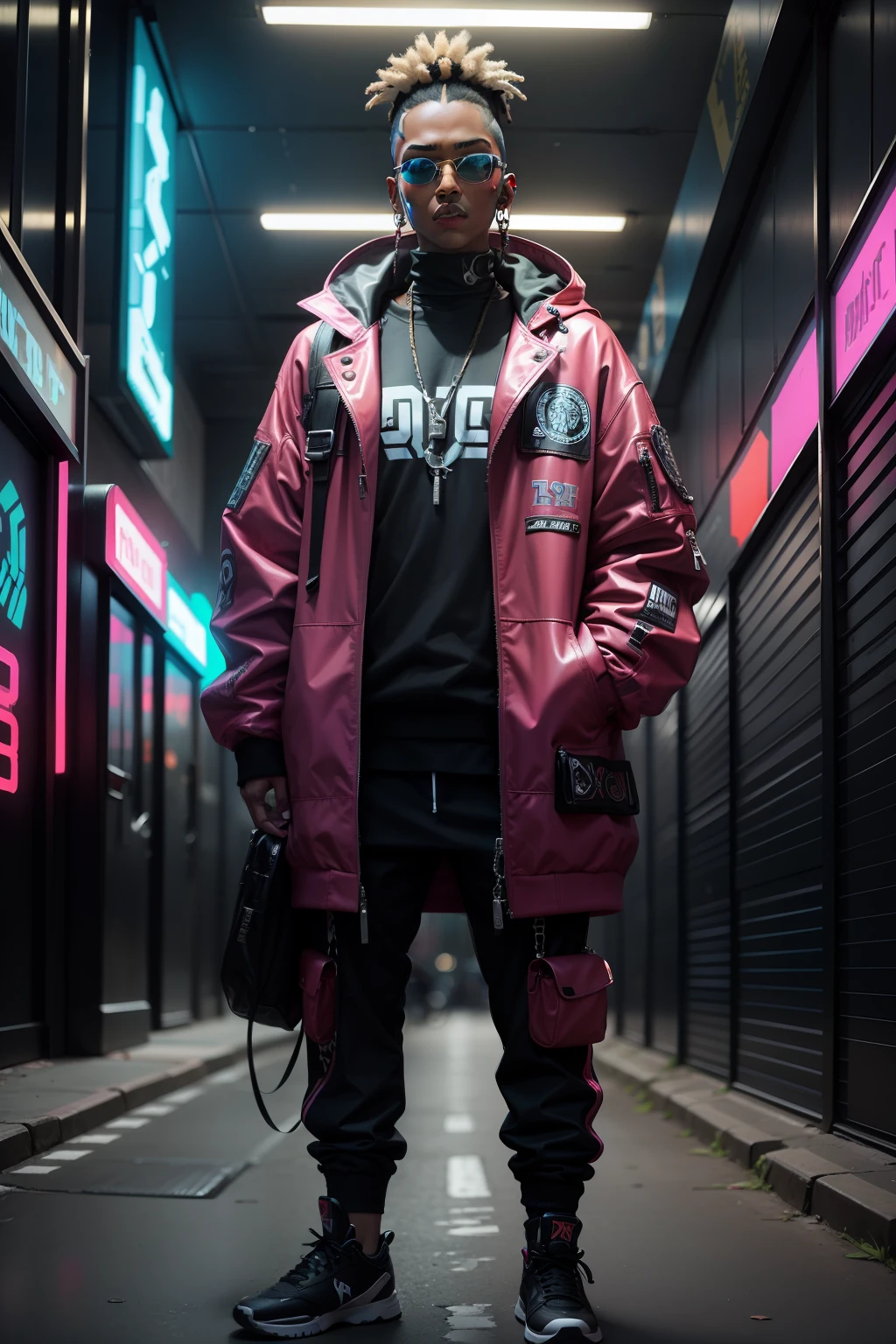 Cyberpunk hip hop teen character