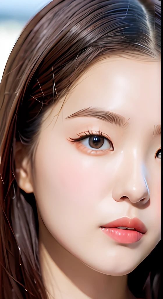 Ultra-clear beauty face close-up