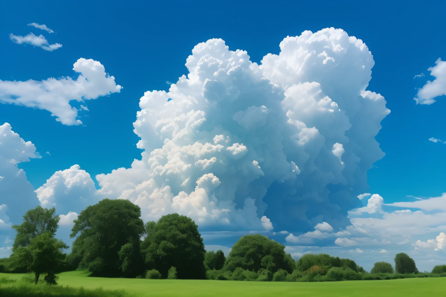 There are clouds in the sky above the green meadow, towering cumulonimbus clouds, cumulonimbus clouds, voluminous clouds, Large cumulonimbus clouds, cumulus, cumulonimbus clouds, Huge cumulus clouds, Beautiful sky with cumulus clouds, huge clouds, cumulonimbus clouds, Tall fluffy clouds