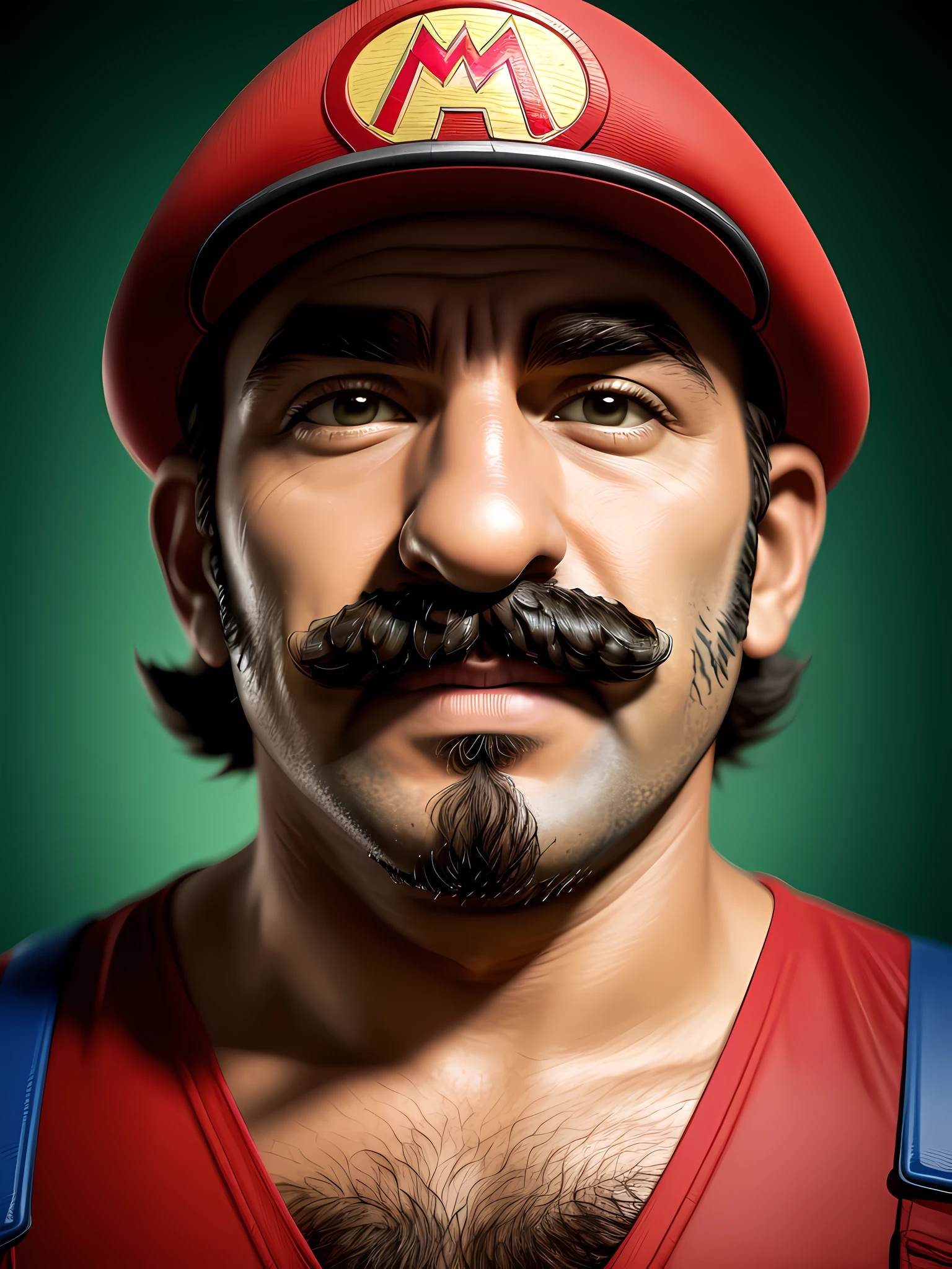 um ((mario bros)), Realistic skin, detalhes realistas, qualidade da imagem 8k,UHD, DSLR, grain of film, fotorrealista, foco nítido, posing for camera, (retrato:1.4),