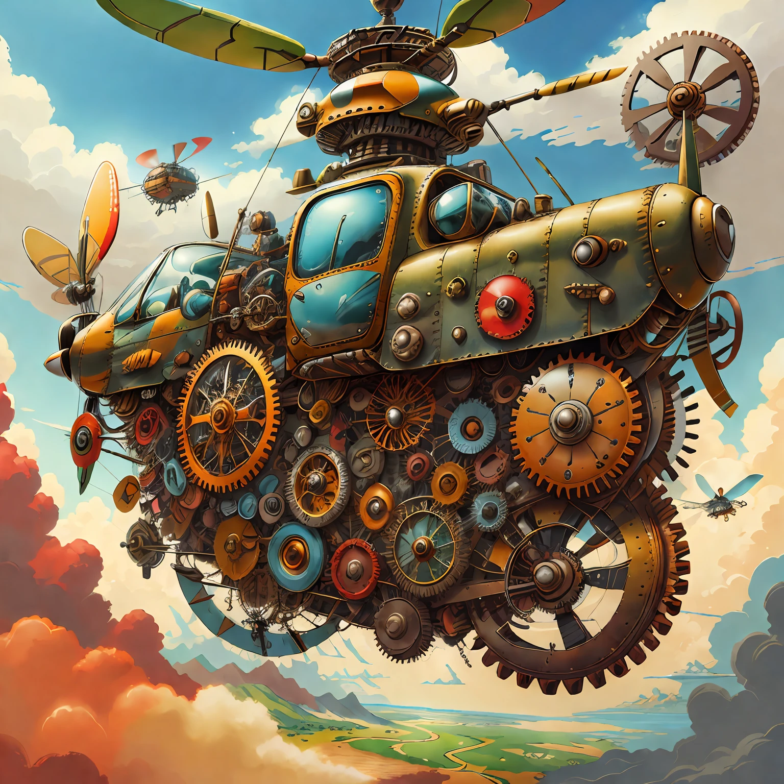 CogPunkAI Helicopter Aircraft,colors