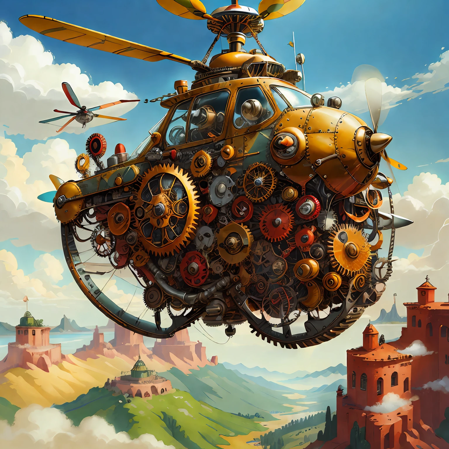 CogPunkAI Helicopter Aircraft,colors