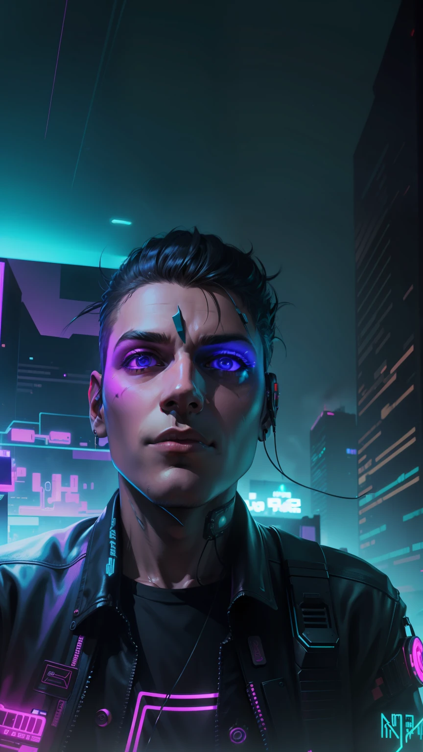 Cyberpunk dark neon background