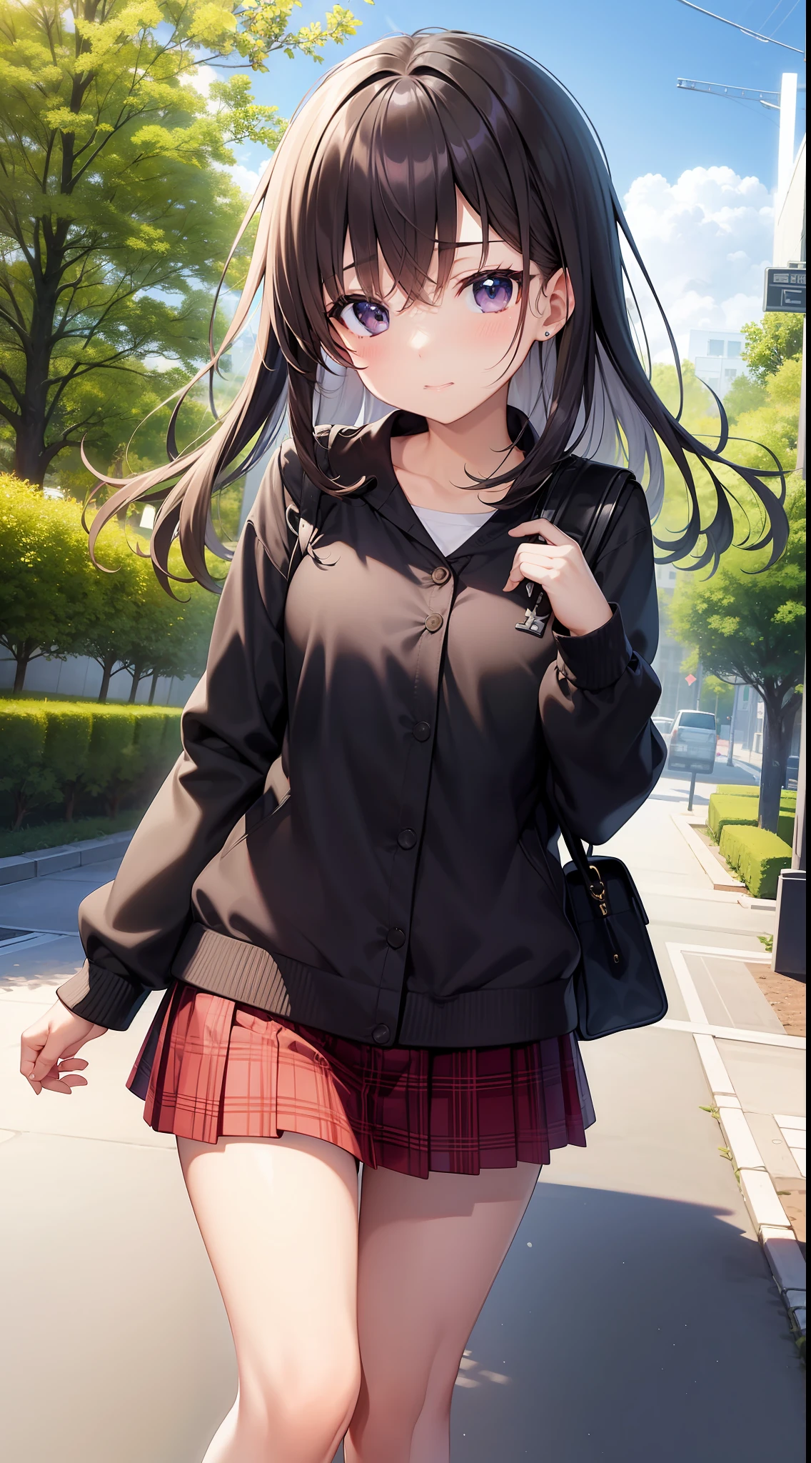 Masterpiece、hight resolution、1girl in、a miniskirt、Military、firearm、survival、Cute anime illustration、