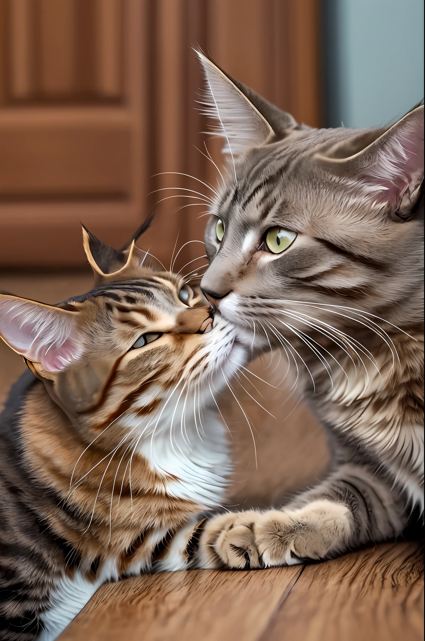 a cat and a dog kissing each other --auto --s2