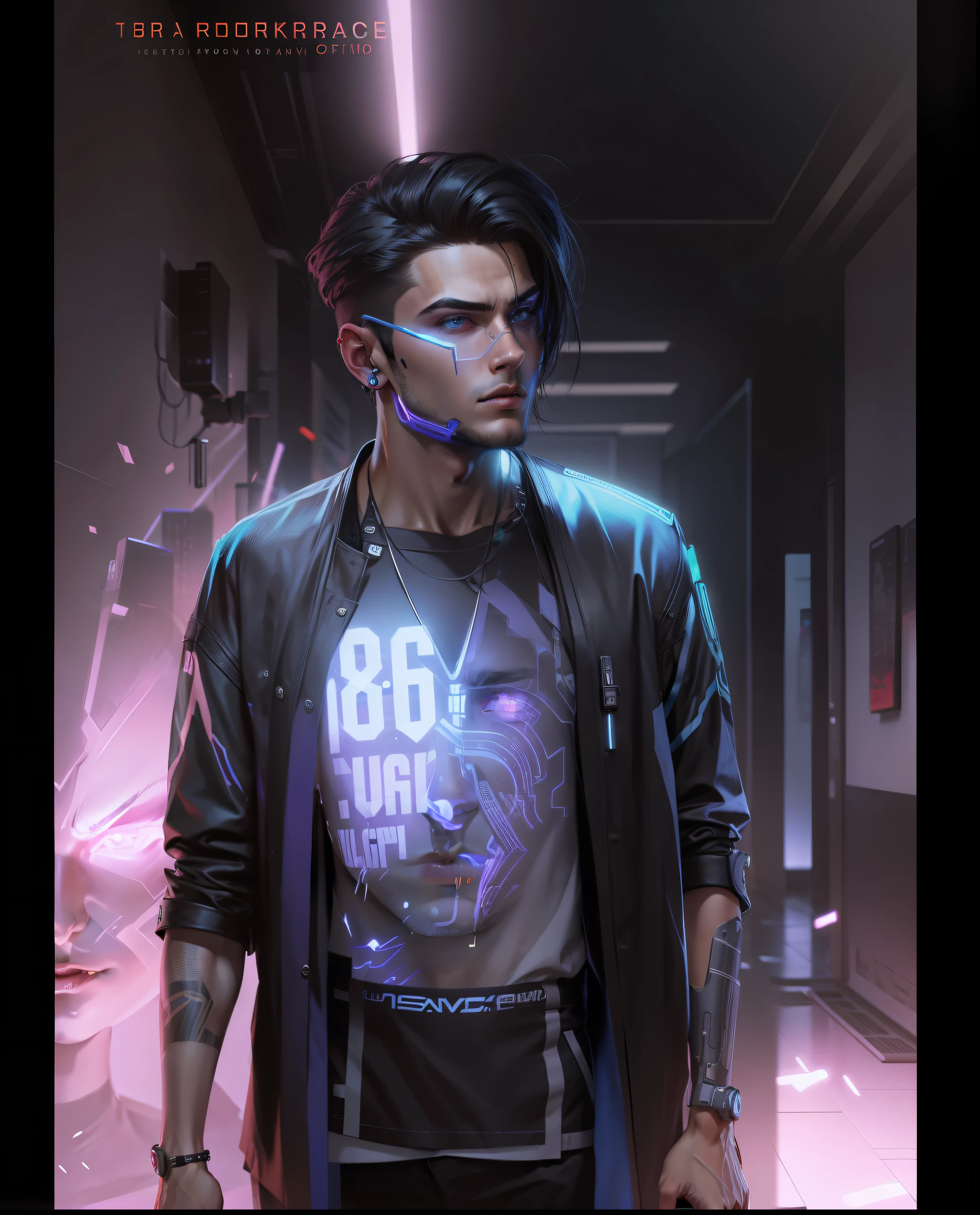 Change background cyberpunk handsome boy. realistic face .8k. ultra realistic