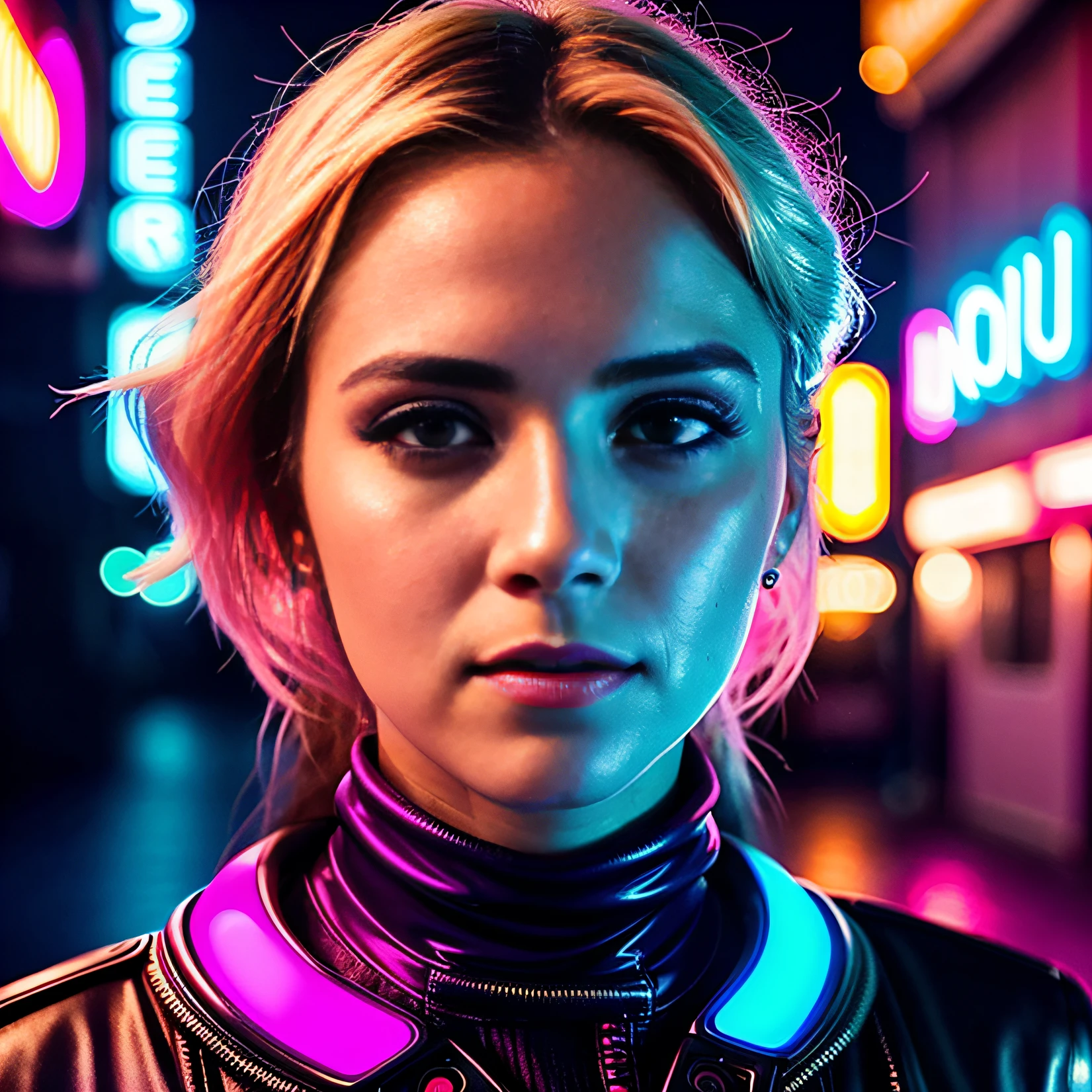 piece of master, close up colorido intrincado impressionante do belo estilo blade runner da 1 mulher em frente ao centro de jogos Arcade,, blonde hair, Cabelos Longos, maquiagem, Magic eyes, Chuva, smoke billowing, (neon lighting:1.2), Epic character composition, Por Ilya Kuvshinov, alessio albi, Nina Masic, foco nítido, natural lighting, Subsurface scattering, f2, 35 mm, filmic grain, neon lights, fechar para cima, Looking at camera, cores cyberpunk coloridas sonhadoras, Retro pink synthwave style, Bolo Synthwave, synthwave aesthetic, retro-wave vibes, cyberpunk sonhadora, vibe cyberpunk, aesthetic cyberpunk, cyberpunk with neon lighting, Visualizador voltado, cabelos longos