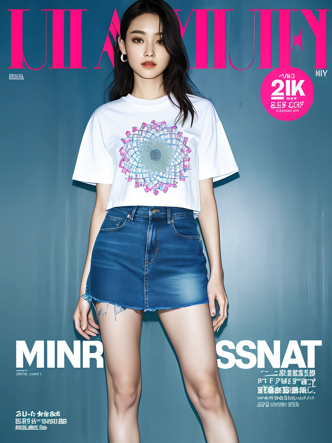young beautiful girl, ultra detailed, official art, unity 8k wallpaper, (fashion magazine cover:1.3),
BREAK
denim mini skirt, graphic tee, combat boots
, mandala