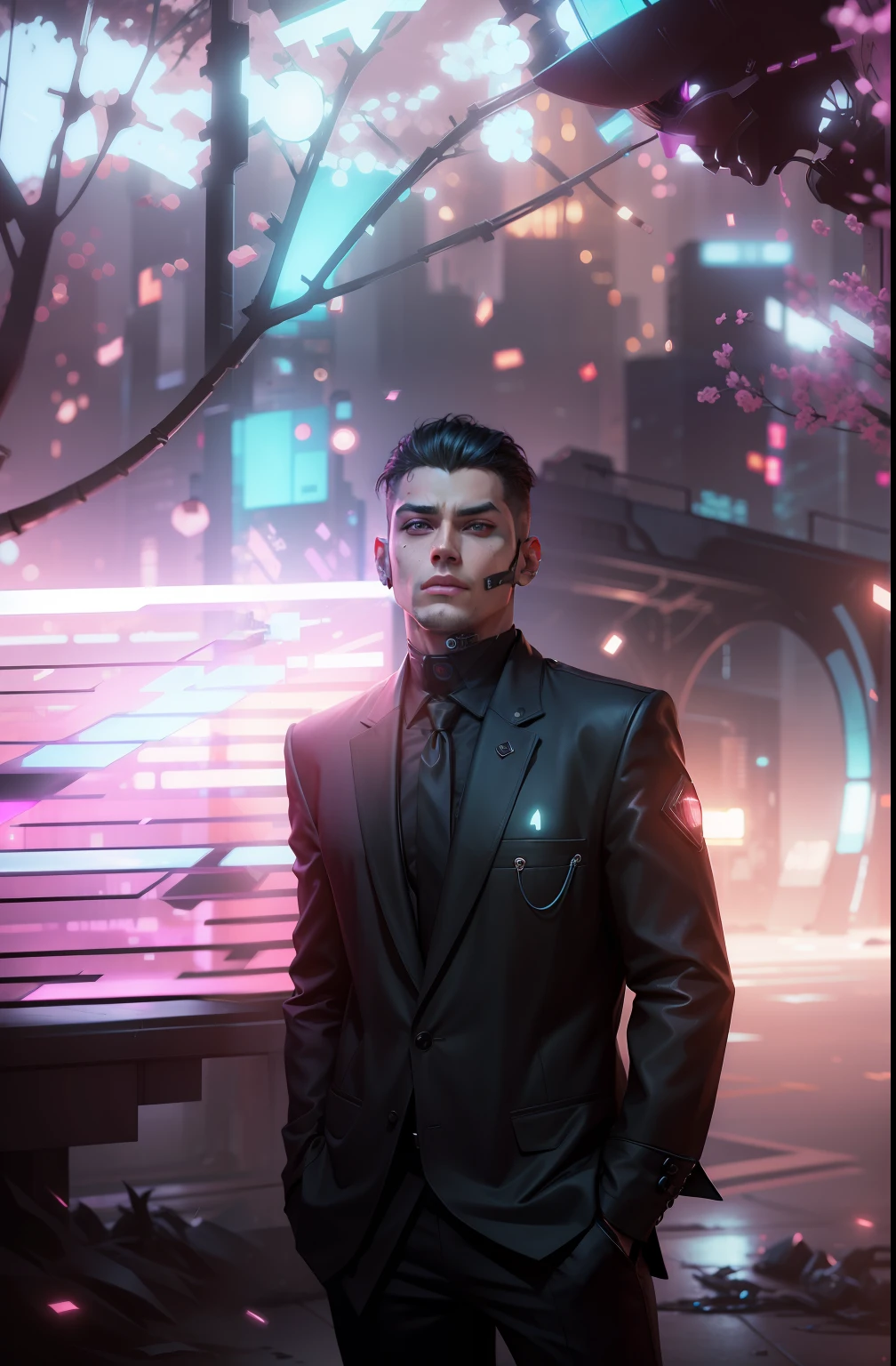 Change background cyberpunk handsome