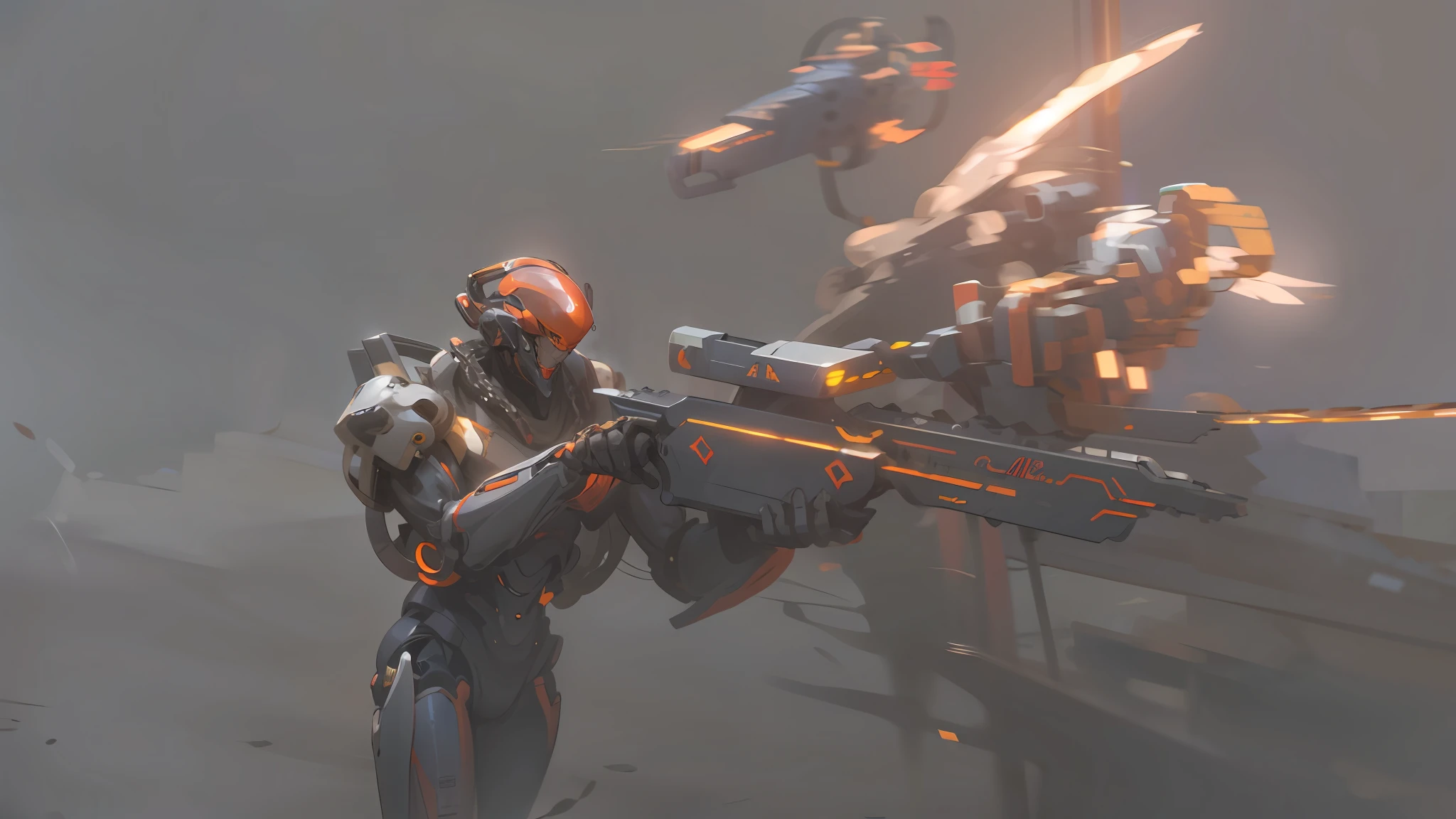 Dark_Fantasy,Cyberpunk,(chain saw,chain saw man,Red:1.1),1man,Mechanical marvel,Robotic presence,Cybernetic guardian, wearing a worn-out mech suit, intricate, (steel metal [rusty]), elegant, clear focus, shot by greg rutkowski, soft lighting, vibrant colors, masterpiece, ((street)), cowboy shot, dynamic pose,