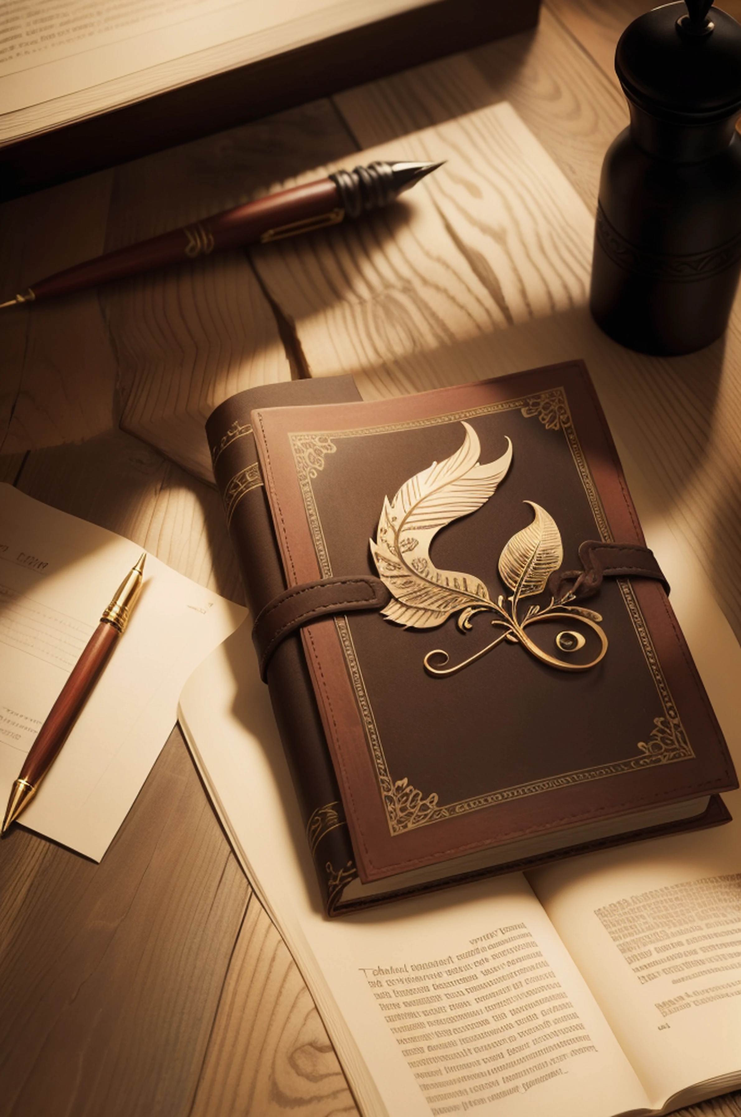 Book cover quill pen