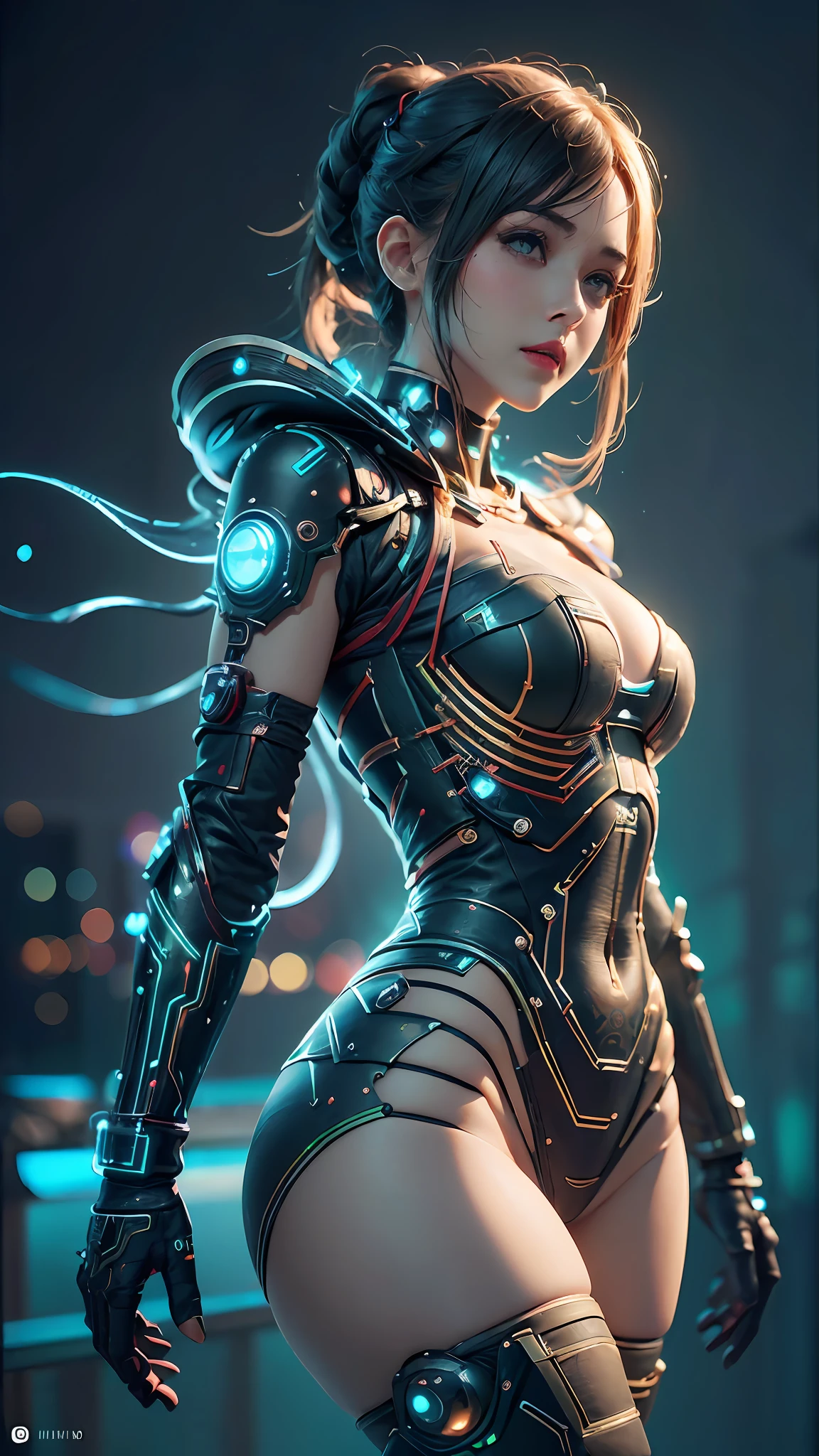 ((Mejor calidad)), ((obra maestra)), (detallado: 1.4), 3D, una imagen de una hermosa mujer cyberpunk, mini,  HDR (High Dymanic Range), trazado de rayos, NVIDIA RTX, superresolución, unreal 5, Sub-Surface Scatterring, texturizado PBR, posprocesamiento, Anisotropic filtering, profundidad de campo, Maximum clarity and sharpness, texturas de varias capas, mapas de albedo y especulares, sombreado de superficie, Accurate simulation of light-material interaction, proporciones perfectas, octanaje render, two tone lighting, amplia apertura, ISO bajo, balance de blancos, regla de tercios, 8K RAW, CircuitBoardAI,