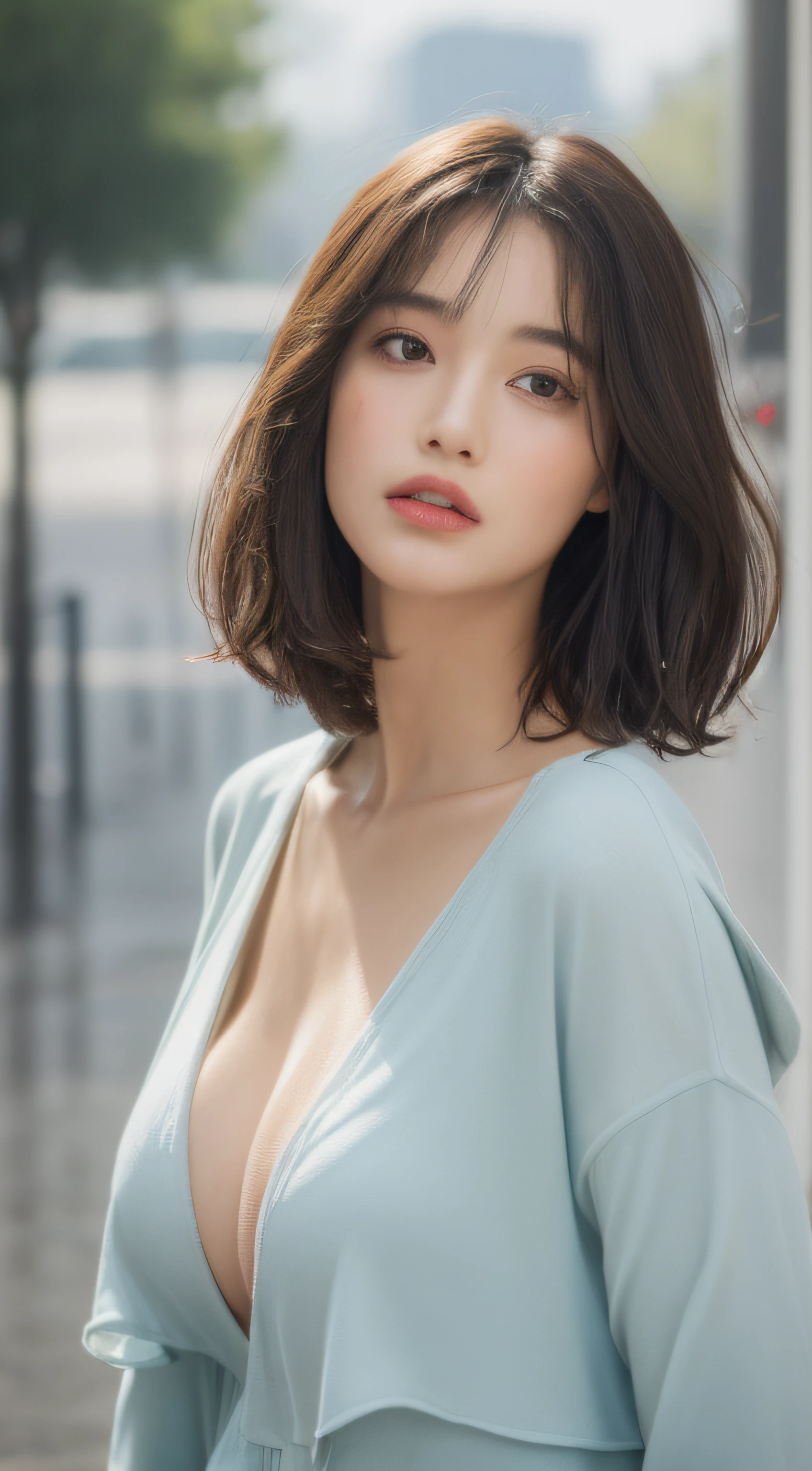 ((Best Quality, 8k, Masterpiece:1.3)), Focus:1.2, Perfect Body Beauty:1.4, Buttocks:1.2, ((Layered Haircut, Breasts:1.2)), (Wet Clothes:1.1) , (Rain, Street:1.3), Bandeau Dress: 1.1, Highly Detailed Face and Skin Texture, Fine Eyes, Double Eyelids, Whitened Skin, Long Hair, (Shut Up: 1.3)