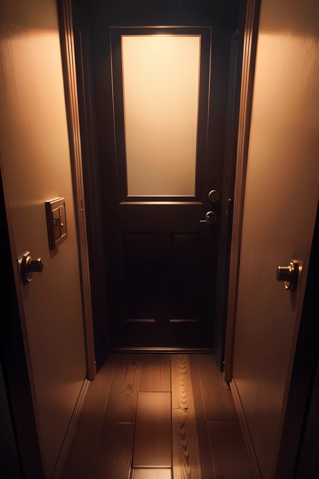 cinematic scene; stephen king style; high detailed; someone in the closet; child's room; dark; frightening; ajar door; child's play; 4k; realistic; mistery; photo realistic