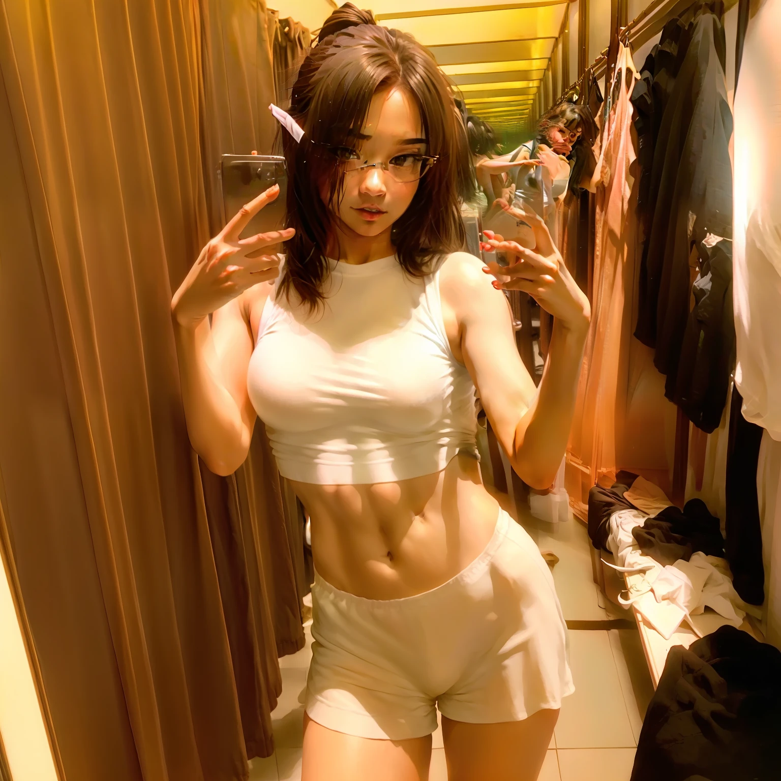 Female pervert,Wear only plain white underwear