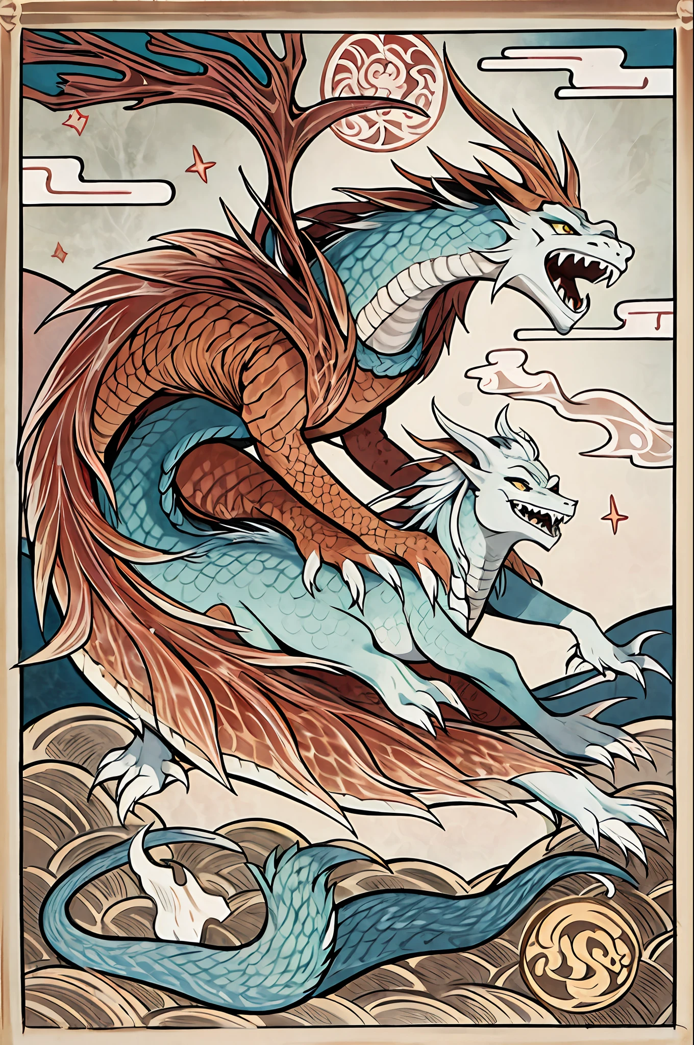 dragon spirit, by bestiary_style, masterpiece, best quality, beast