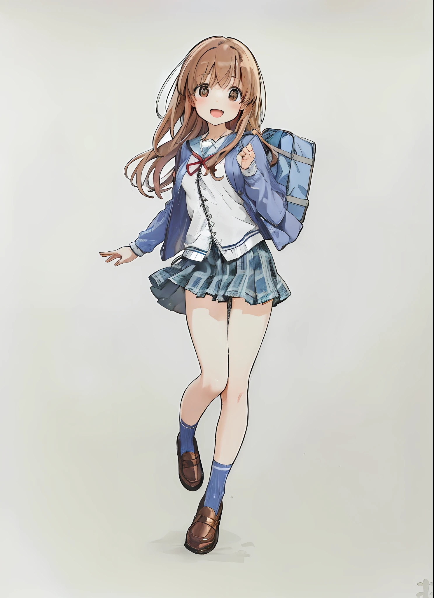 (Masterpiece)), ((Best quality)), (Ultra-detailed), ((kawaii)), Cute, (Lovely), ((Extremely detailed)), 4K, (8K), Best quality, (Beautiful),(((World-class quality))), Extremely detailed, high resolution, (detailed shaded pretty face), full bodyesbian, Teenage uncensored, Medium hair, yuuko \(machikado mazoku\), shamiko, Horns, (((Sagging breasts))), white and light purple school uniform, Gingham pleated skirt