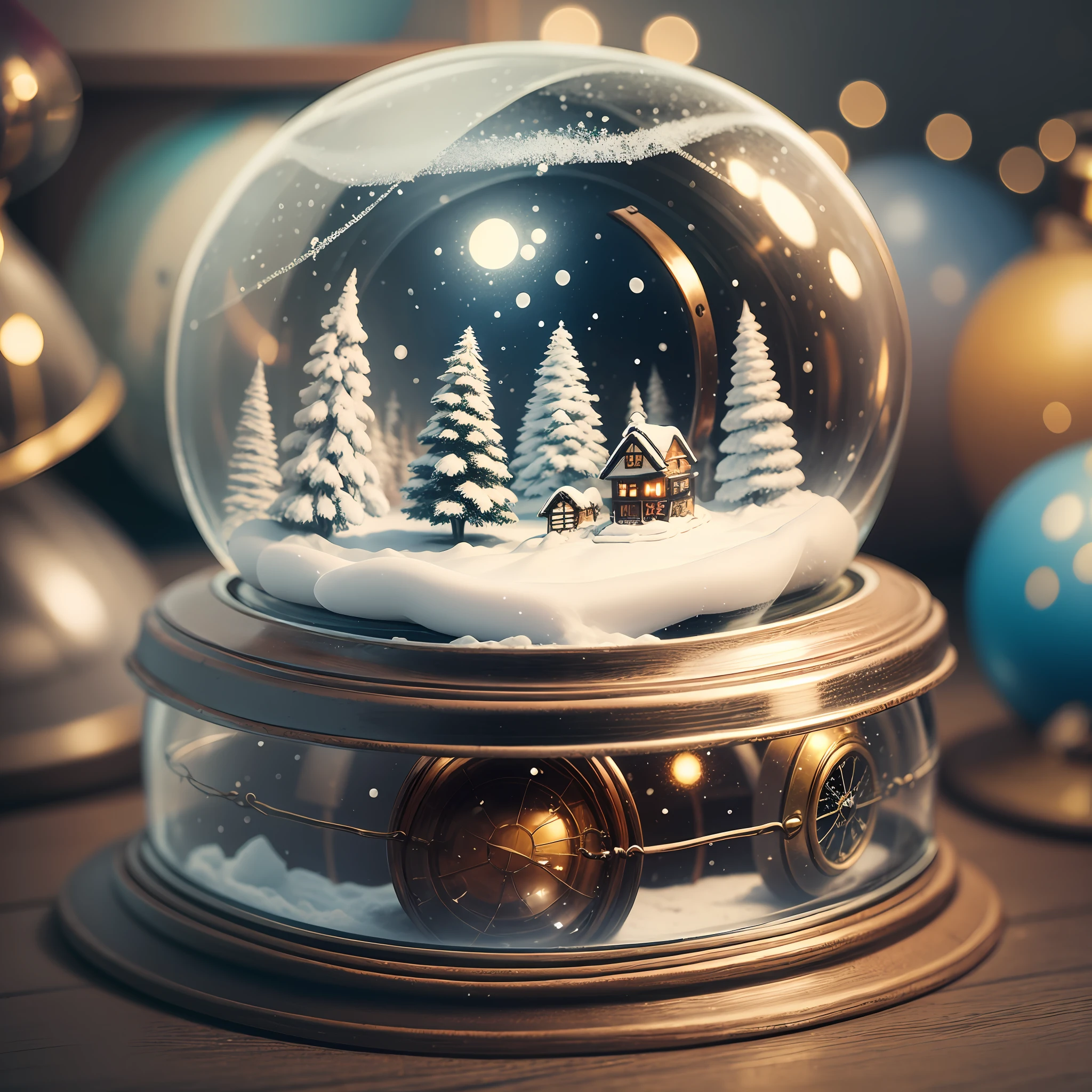 snow globe on the shelf of a vintage shop
