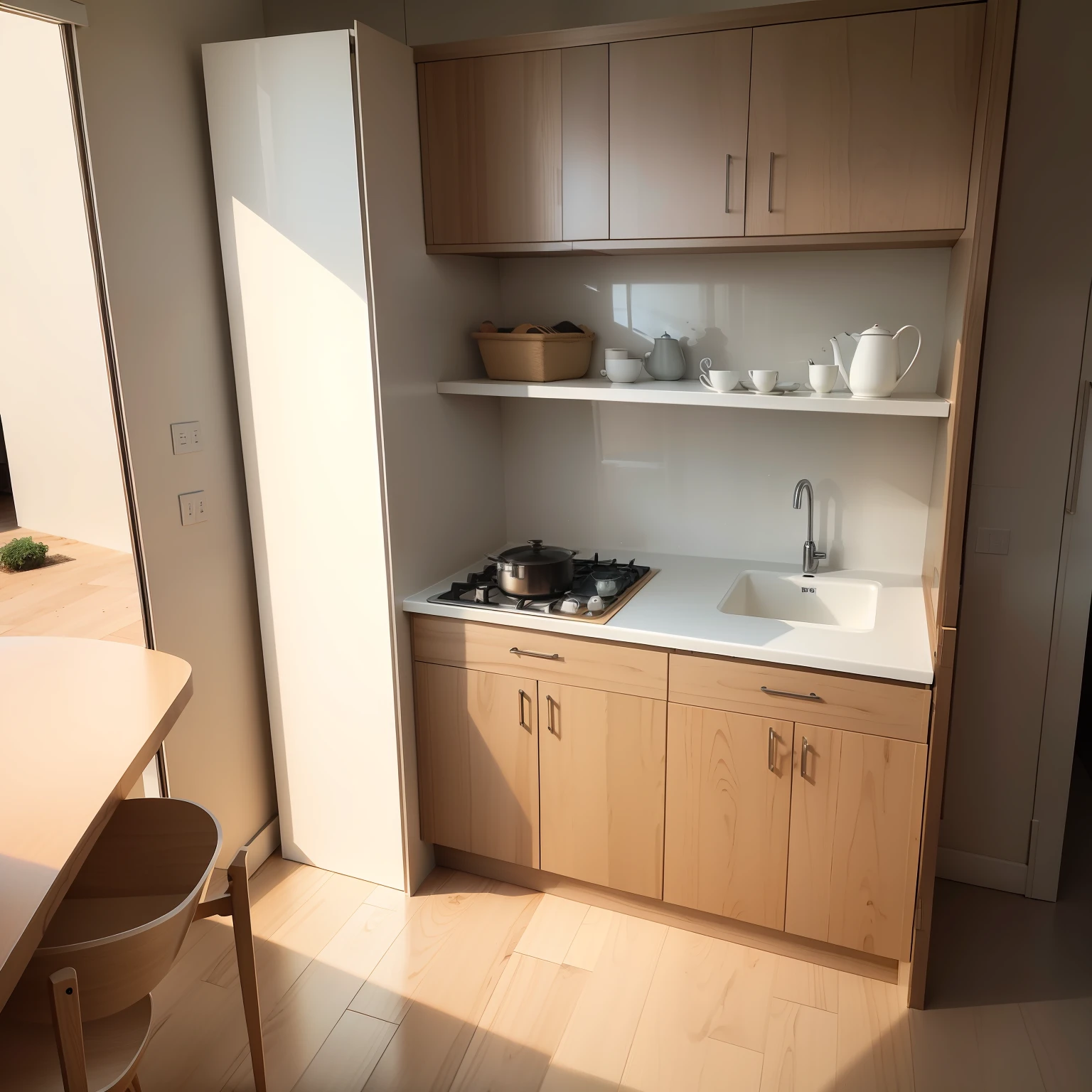 Obra-prima, alta qualidade, melhor qualidade, Genuine, super detalhe, minimalismo, interior,cozinha,cupboard, bancada, cozinha americana, furniture planned in MDF Straw Plot /(moderno/)