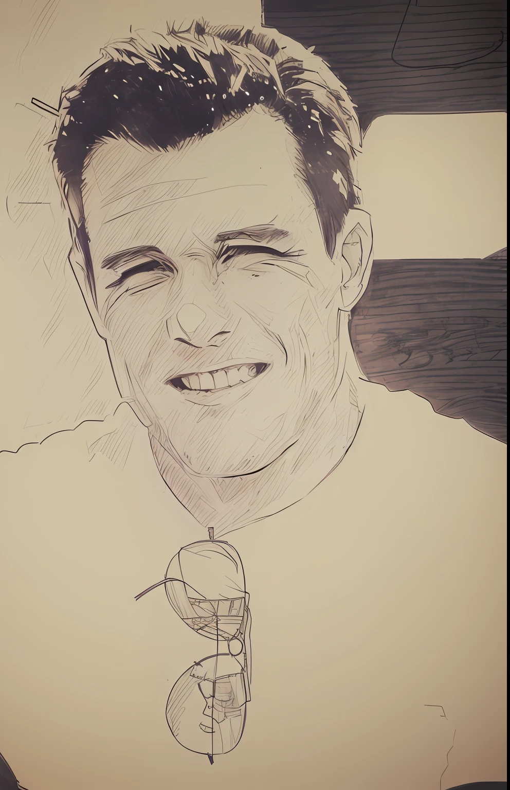 an anime line drawing of linus_sebastian,