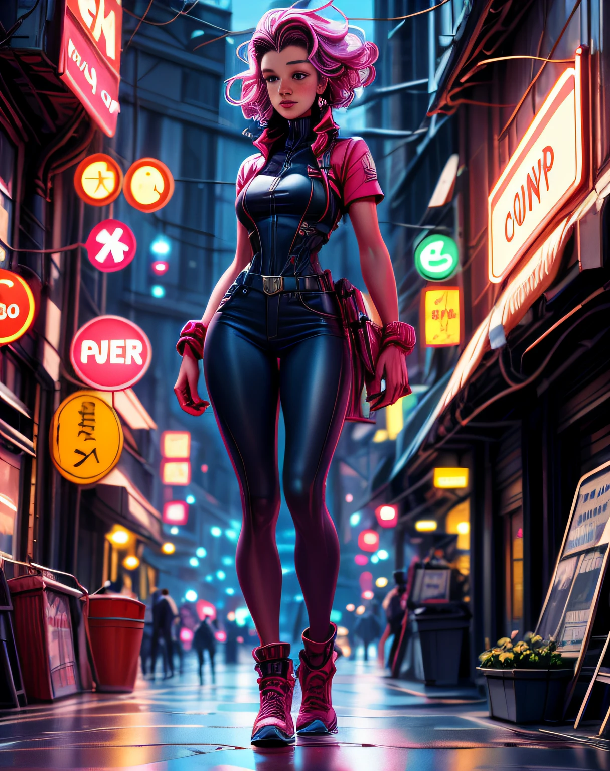 1girl walking down a street in the style of jean giraud moebius, moebius comic art, cinematic, detailed, beautiful lighting, oil painting, hyperrealistic, 8k, 3d, wide angle, trending on artstation, behance, deviantart and cgsociety, concept art, smooth, sharp focus, illustration, unreal engine 5